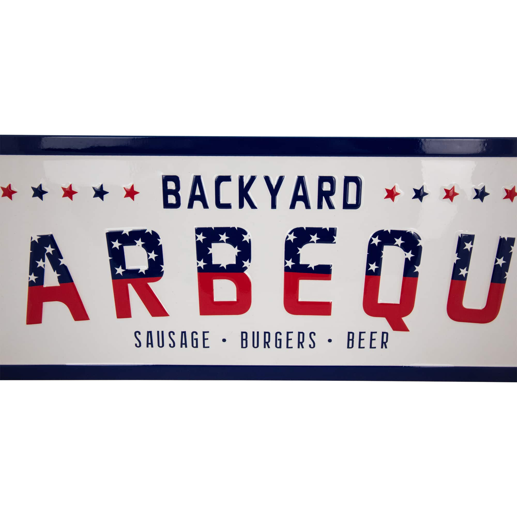 23&#x22; Backyard Barbeque Americana Metal Wall Sign