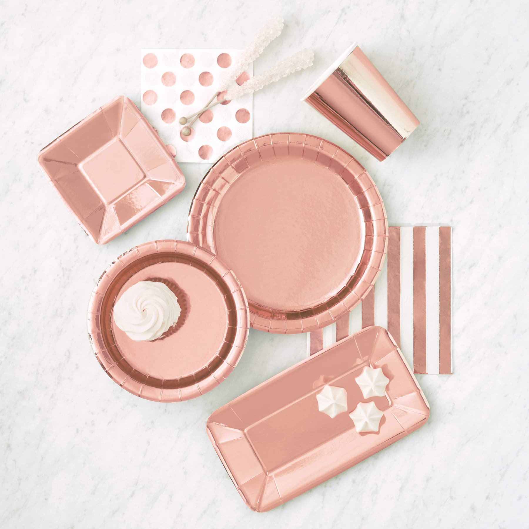 Rose Gold Paper Party Plates Rose Gold Party Supplies