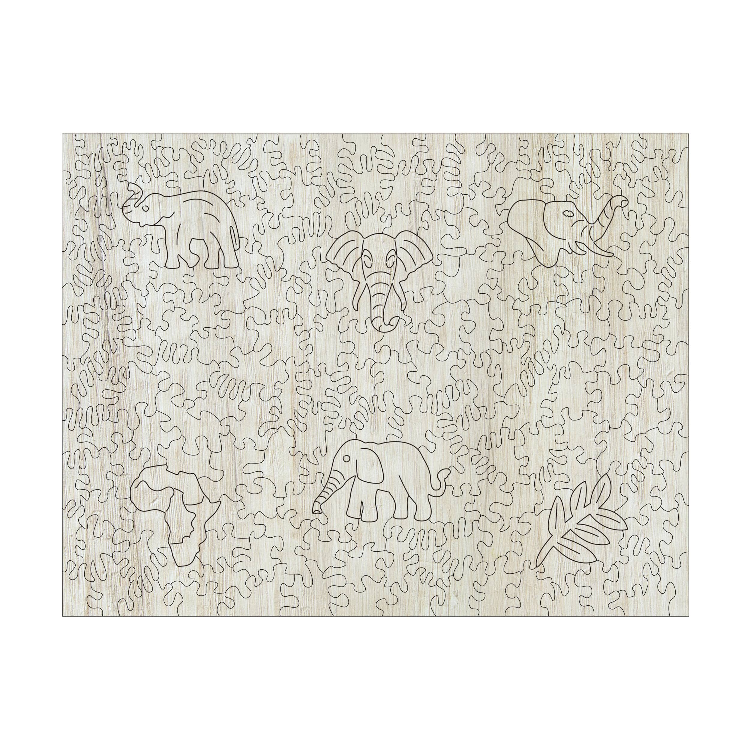 Wooden Jigsaw Puzzle Set - Elephant & Sprung: 406 Pcs