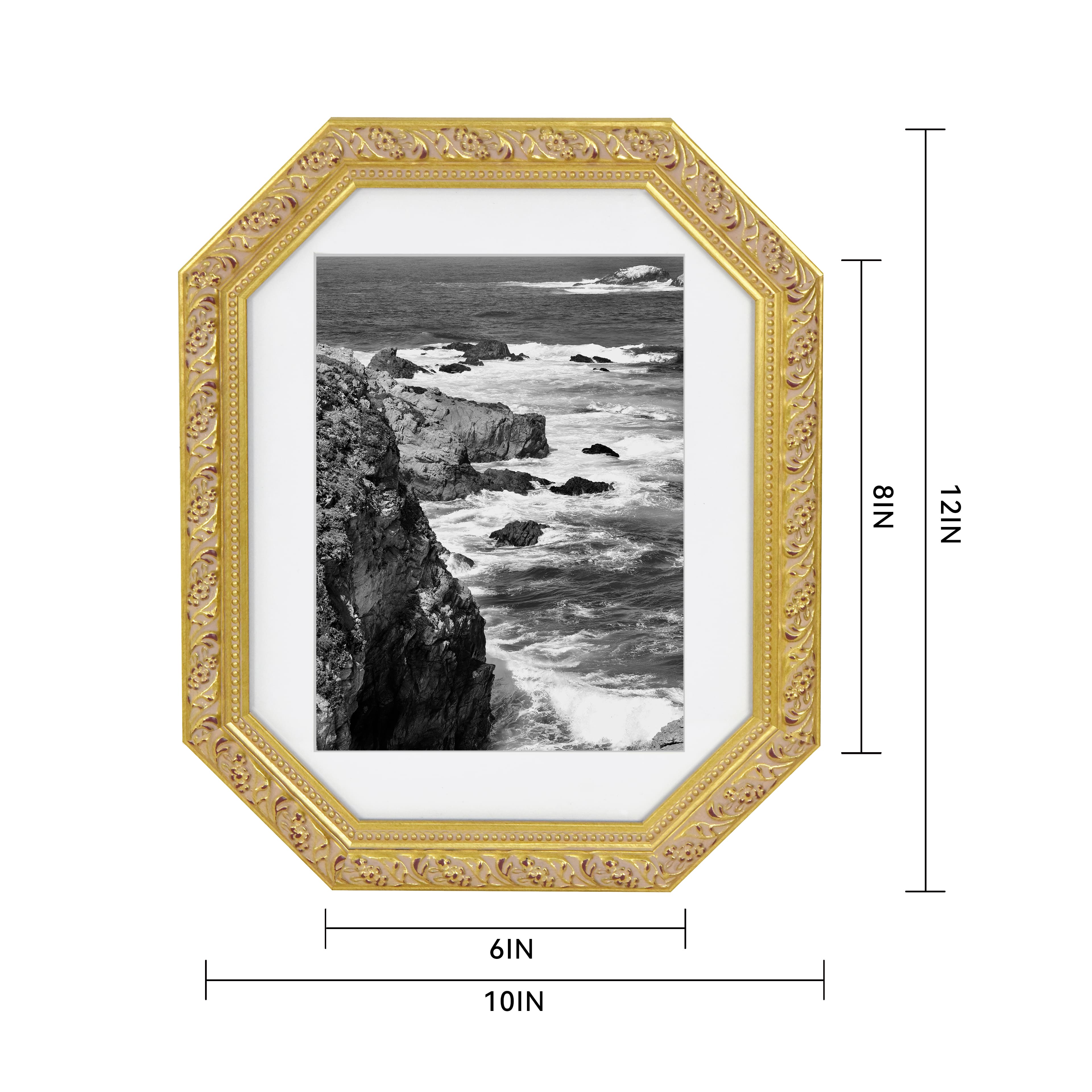 6&#x22; x 8&#x22; Gold Octagon Tabletop Frame with Mat by Studio D&#xE9;cor&#xAE; Treasured Finds