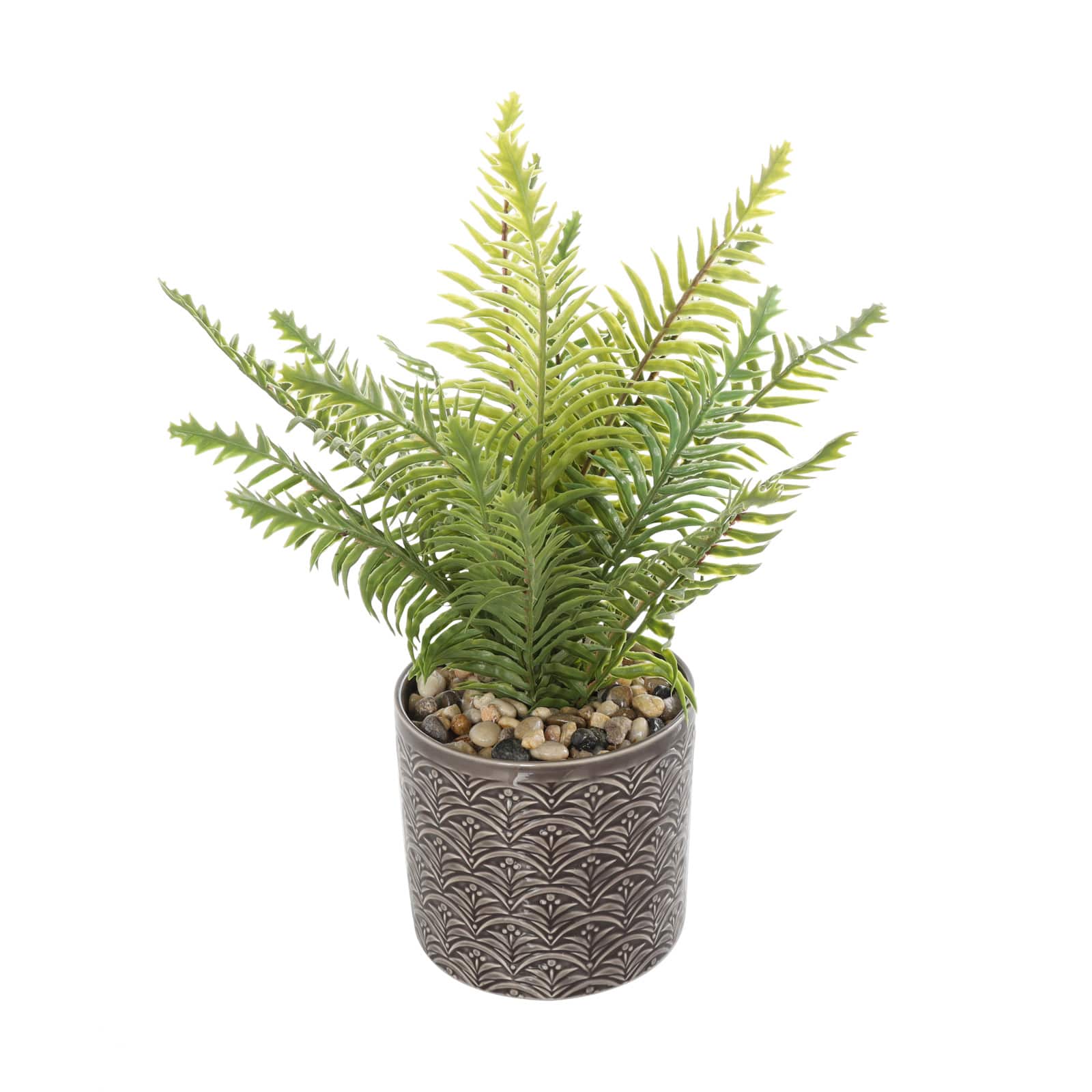 16&#x22; Green Foliage Artificial Plant in Decorative Pot