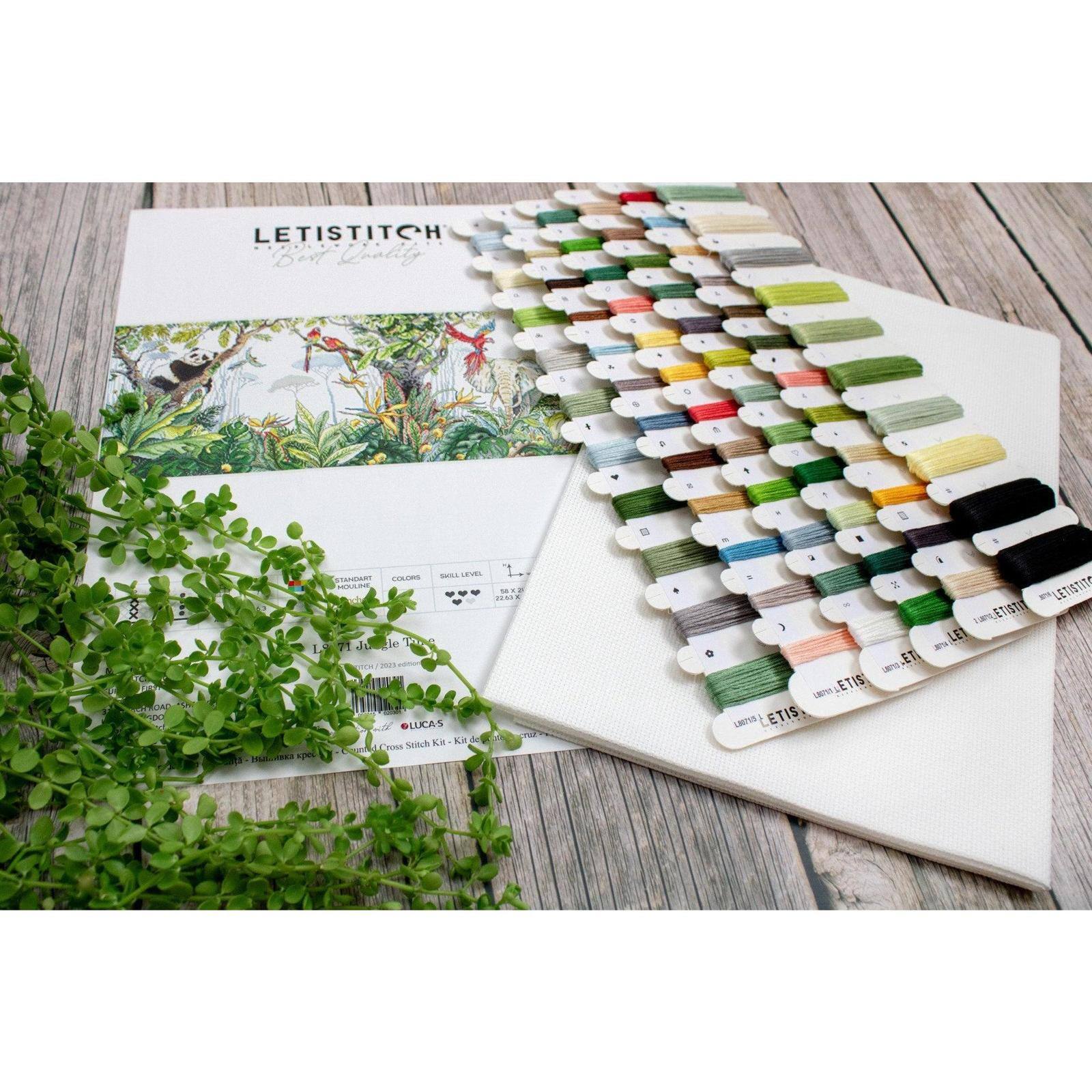 LetiStitch Jungle Time Counted Cross Stitch Kit