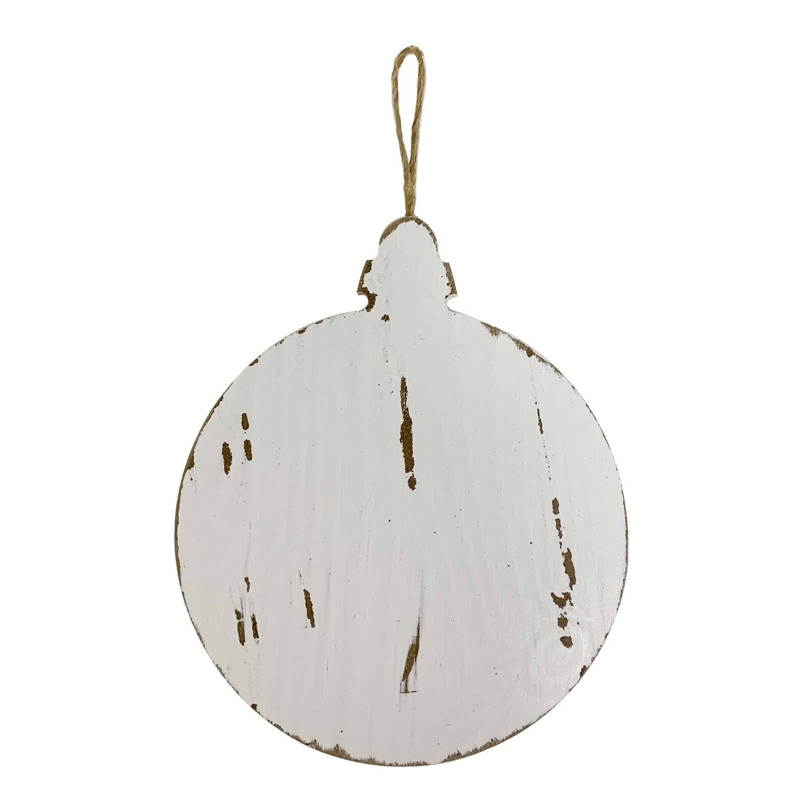 5" Whitewashed Wood Round Bulb Ornament by ArtMinds ...