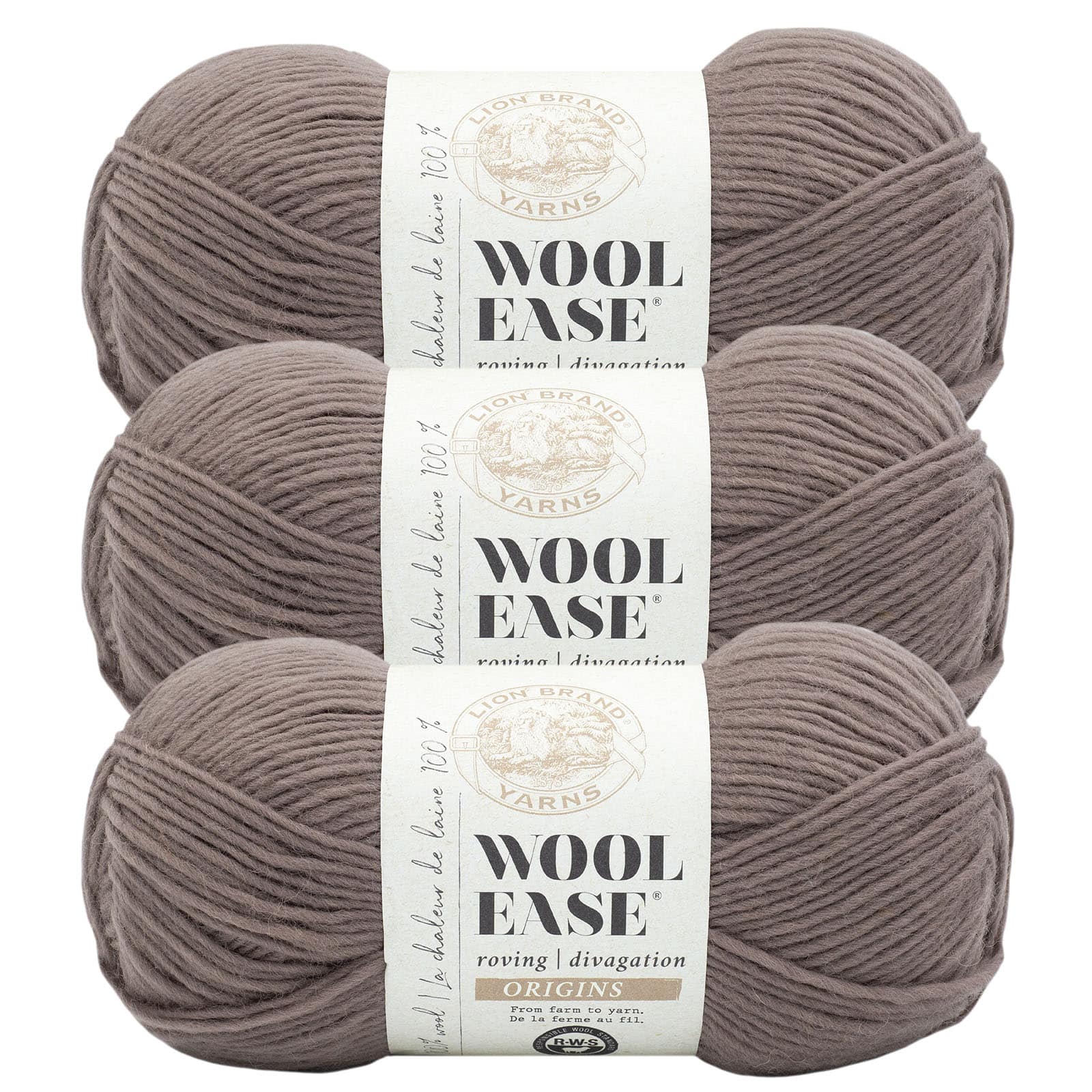 3 Pack Lion Brand&#xAE; Wool-Ease&#xAE; Roving Origins Yarn