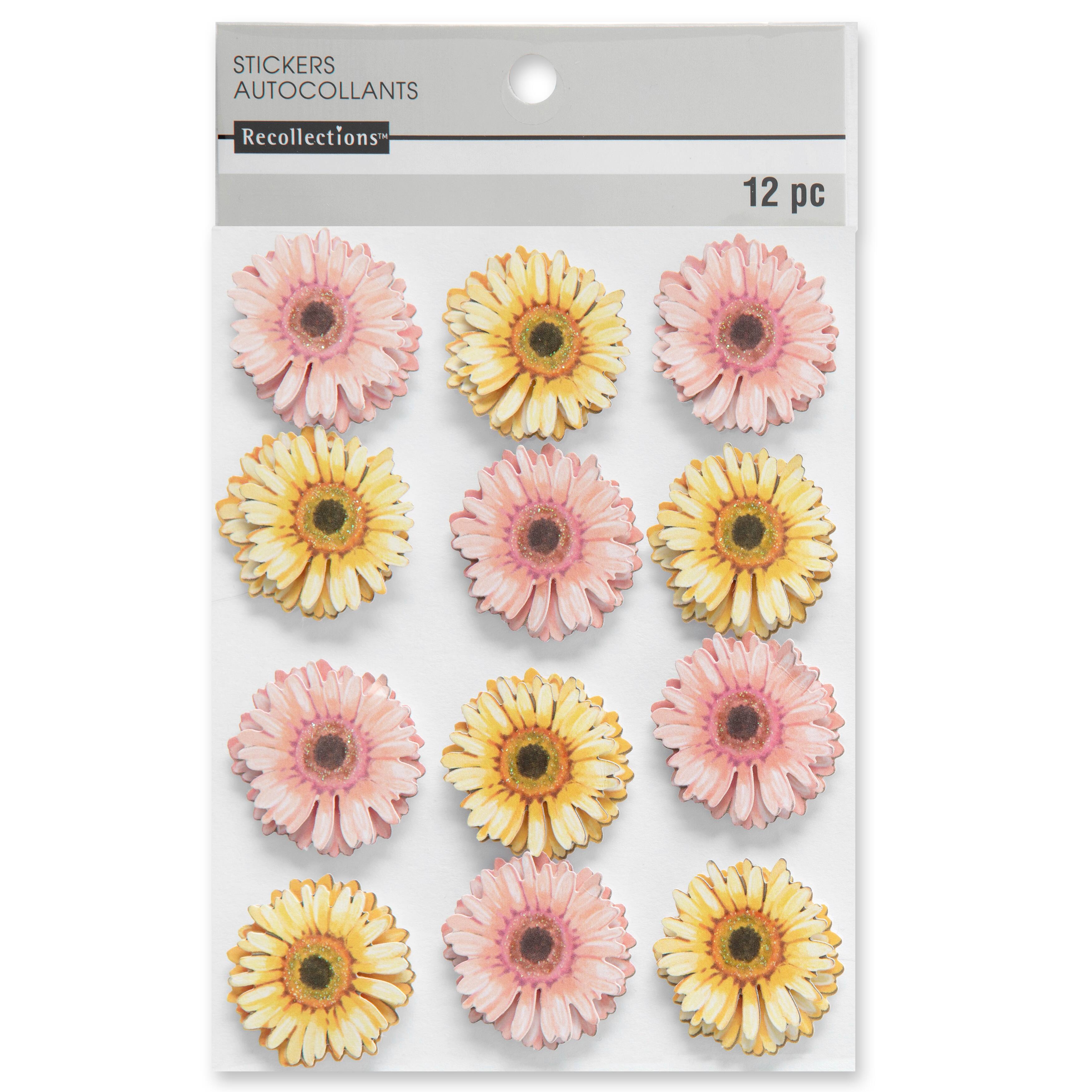 12 Packs: 12 ct. (144 total) Gerbera Daisy Stickers by Recollections™