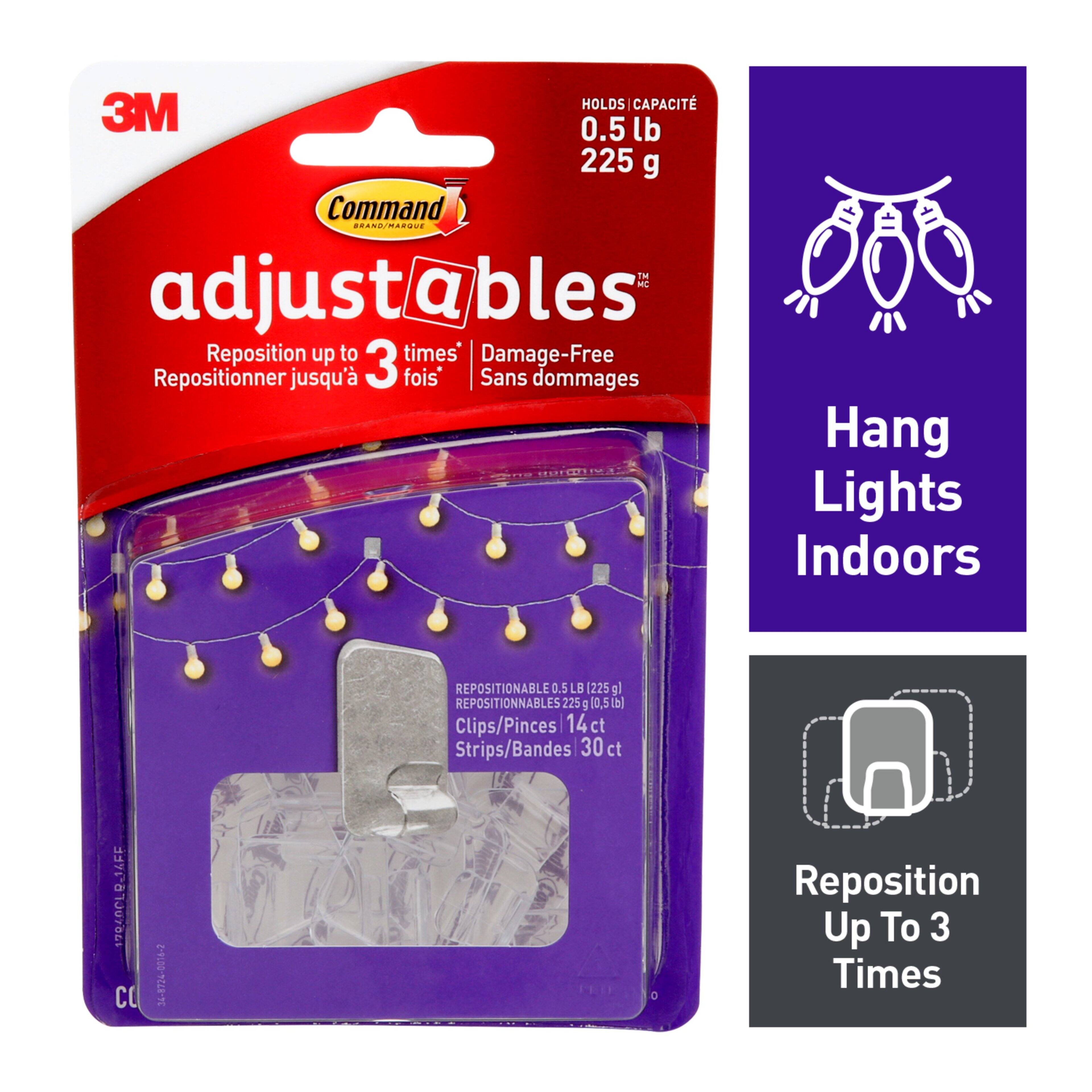 12 Packs: 14 ct. (168 total) Command&#xAE; Adjustables&#x2122; Clear Light Clips