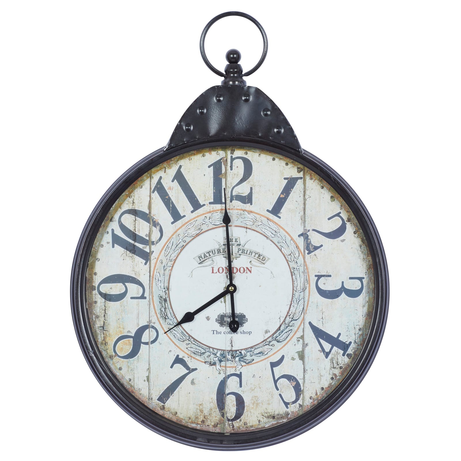 Black Vintage Metal Wall Clock