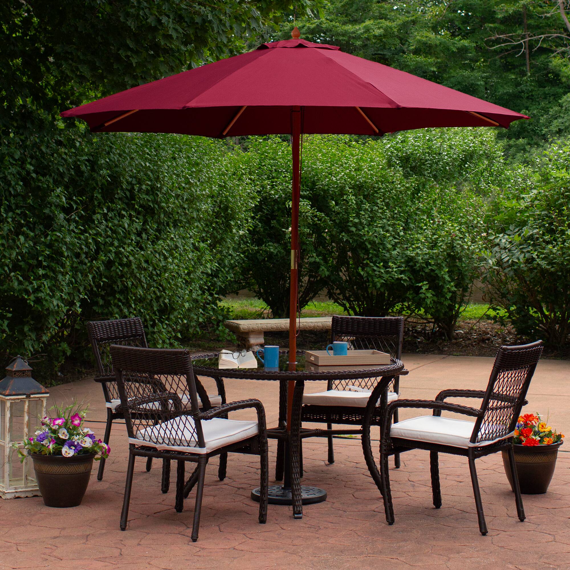 8.5ft. Outdoor Patio Market Umbrella with Wooden Pole
