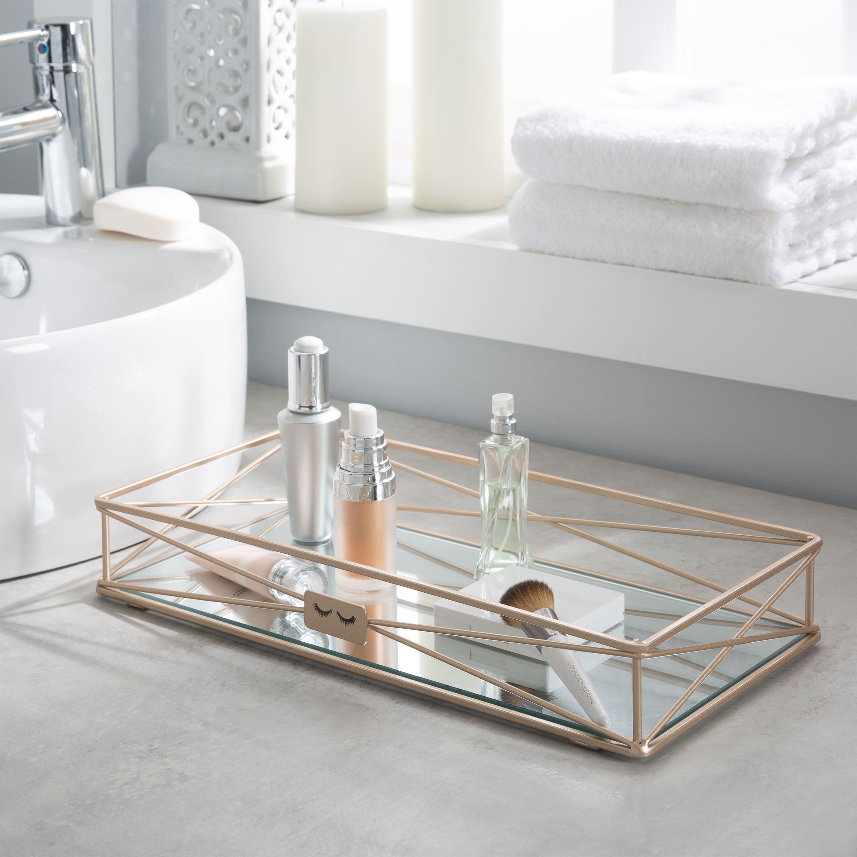 Home Details 14&#x22; Rose Gold Gorgeous Vanity Tray