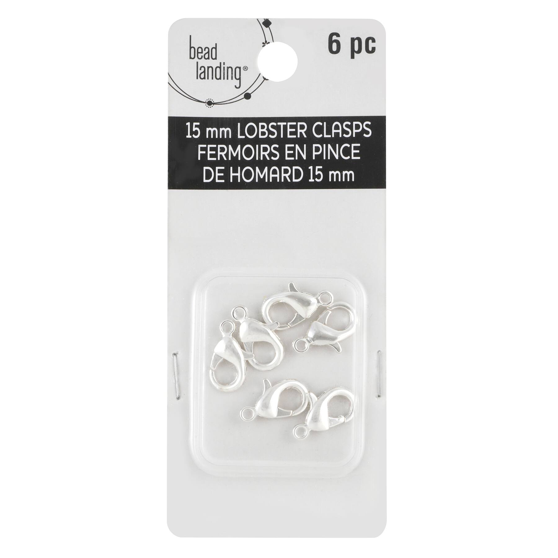 12 Pack: Silver Finish Lobster Clasps by Bead Landing&#x2122;, 15mm