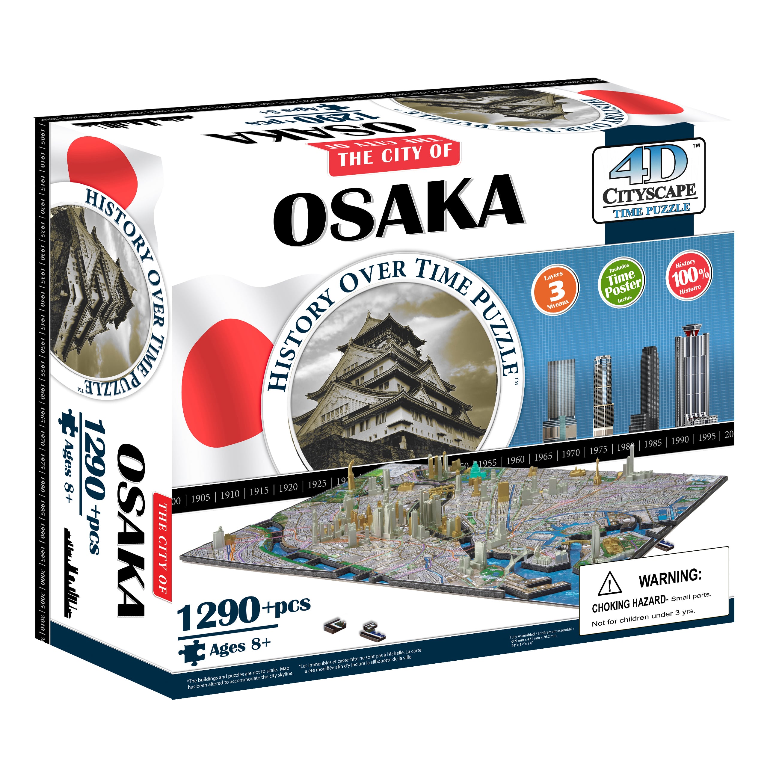 4D&#x2122; Cityscape Osaka, Japan History Over Time Puzzle&#x2122;