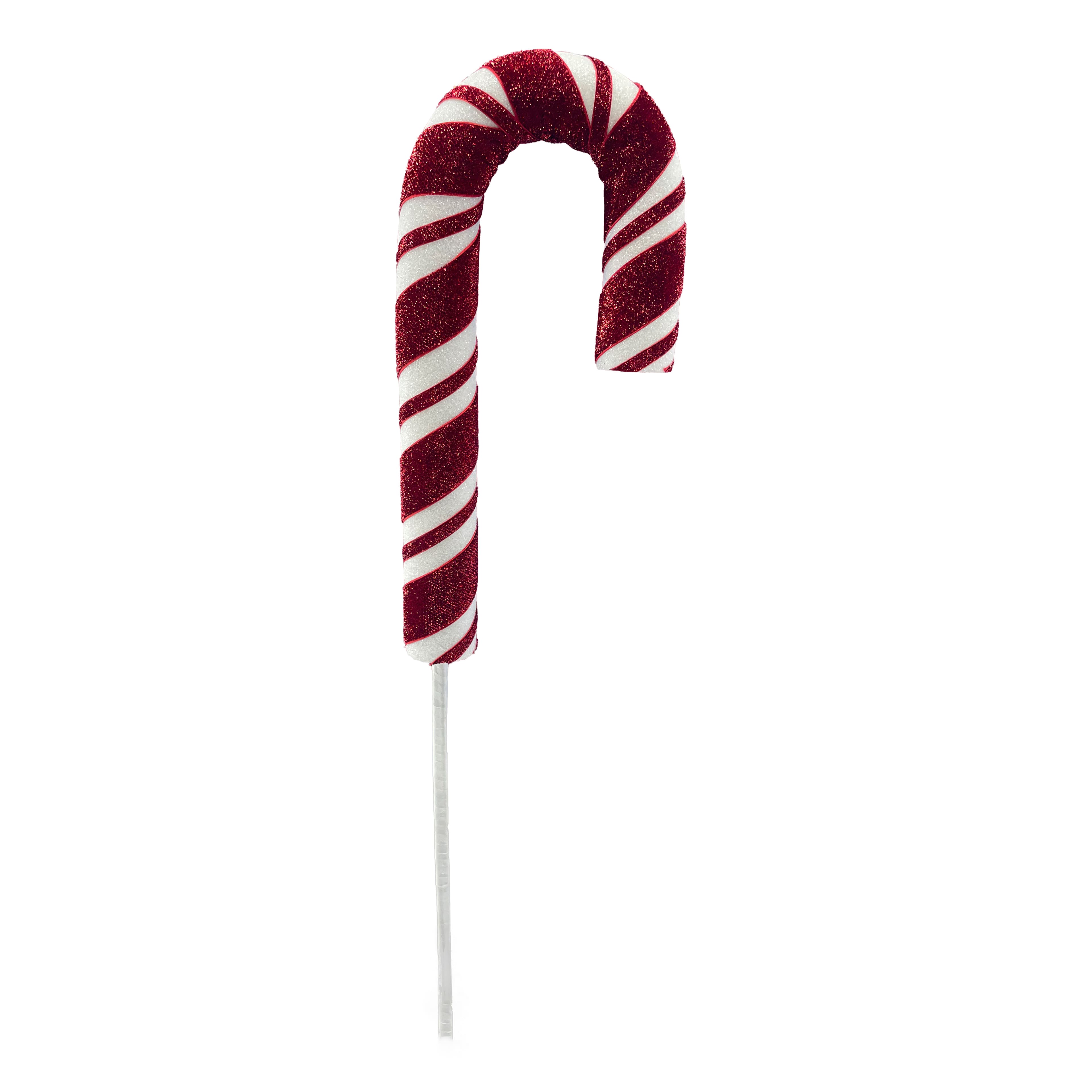 31&#x22; Red &#x26; White Glitter Candy Cane Stem by Ashland&#xAE;