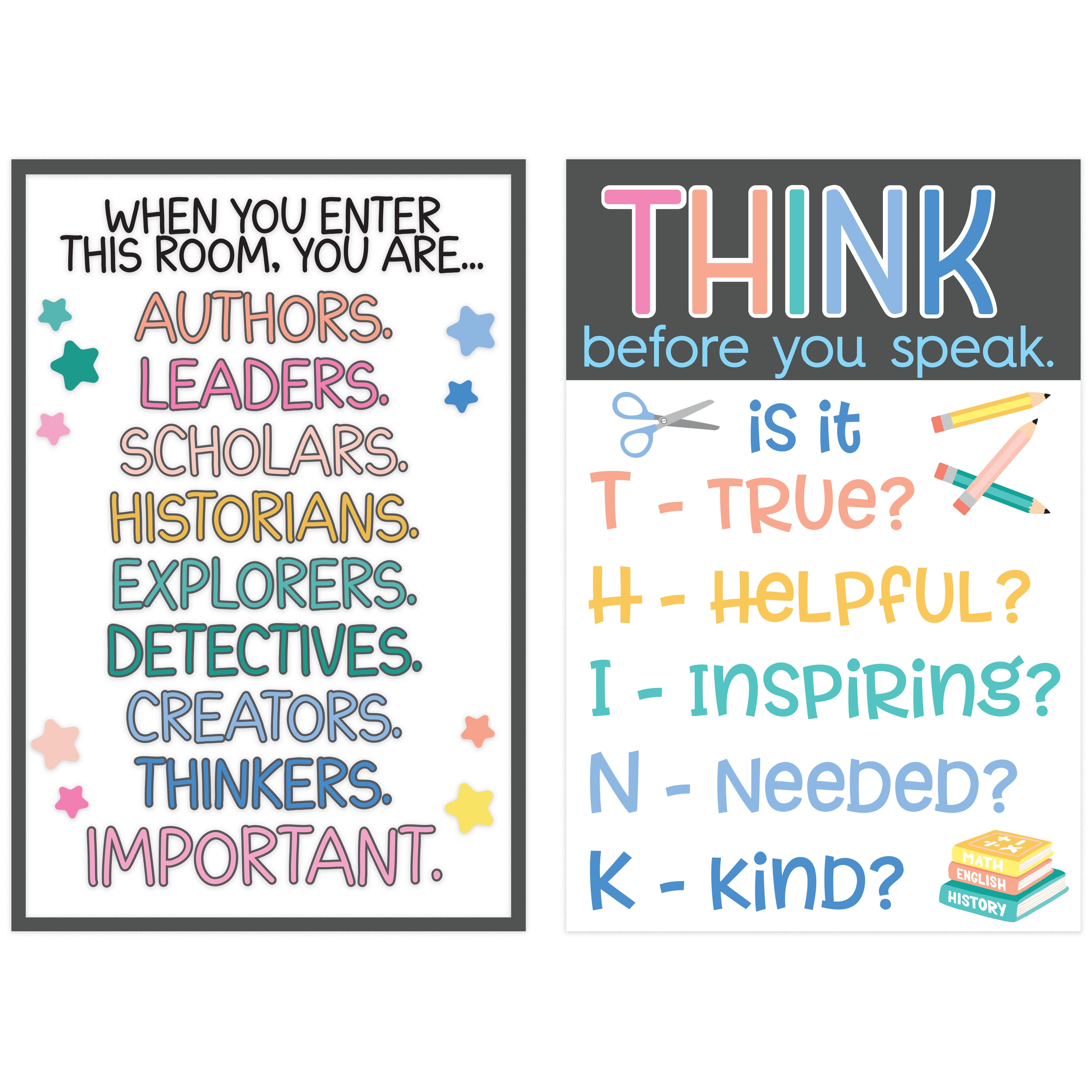 Class Rules! 12" x 18" Think & You Are Important Posters by B2C™
