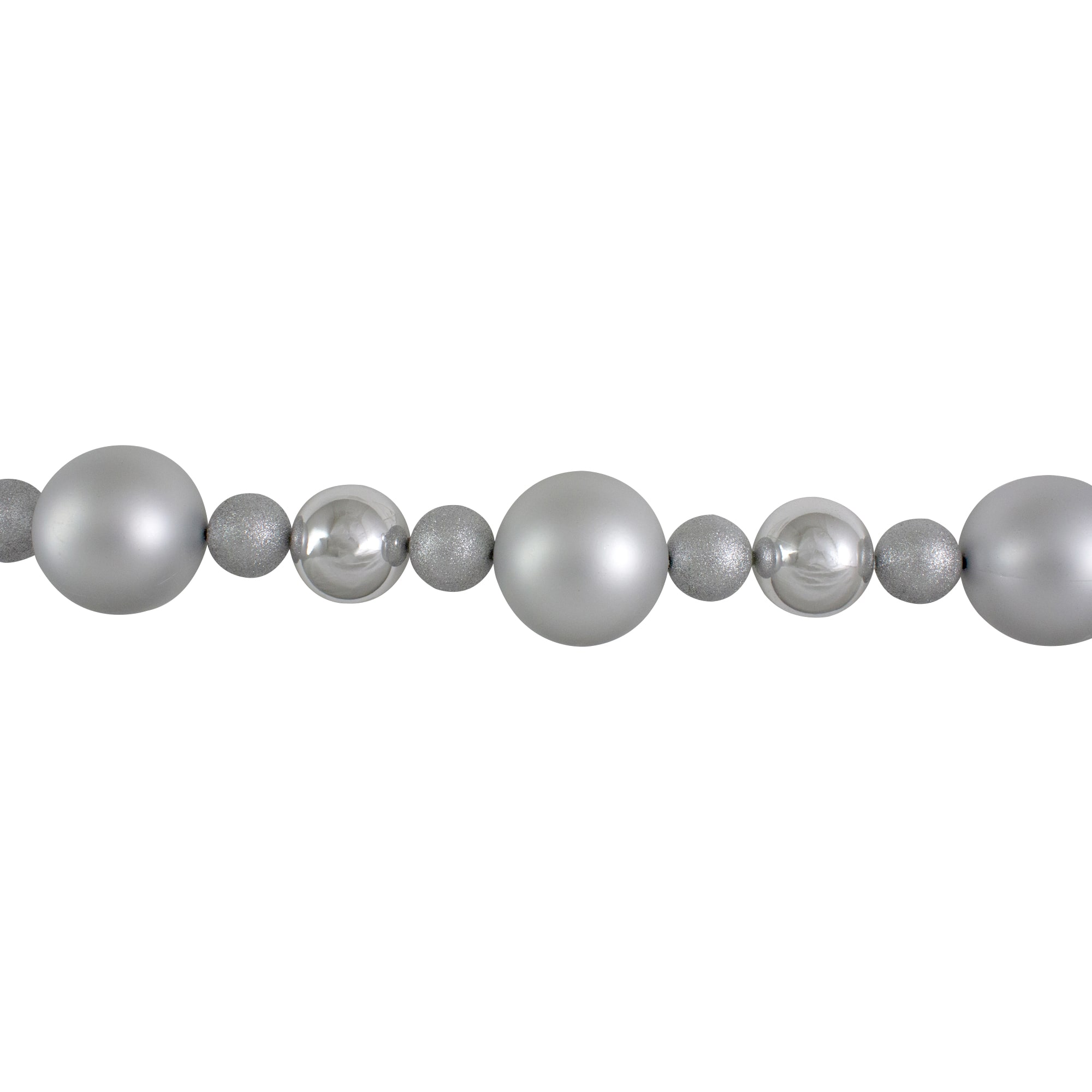 6ft. Shatterproof Ball 3-Finish Silver Splendor Christmas Garland