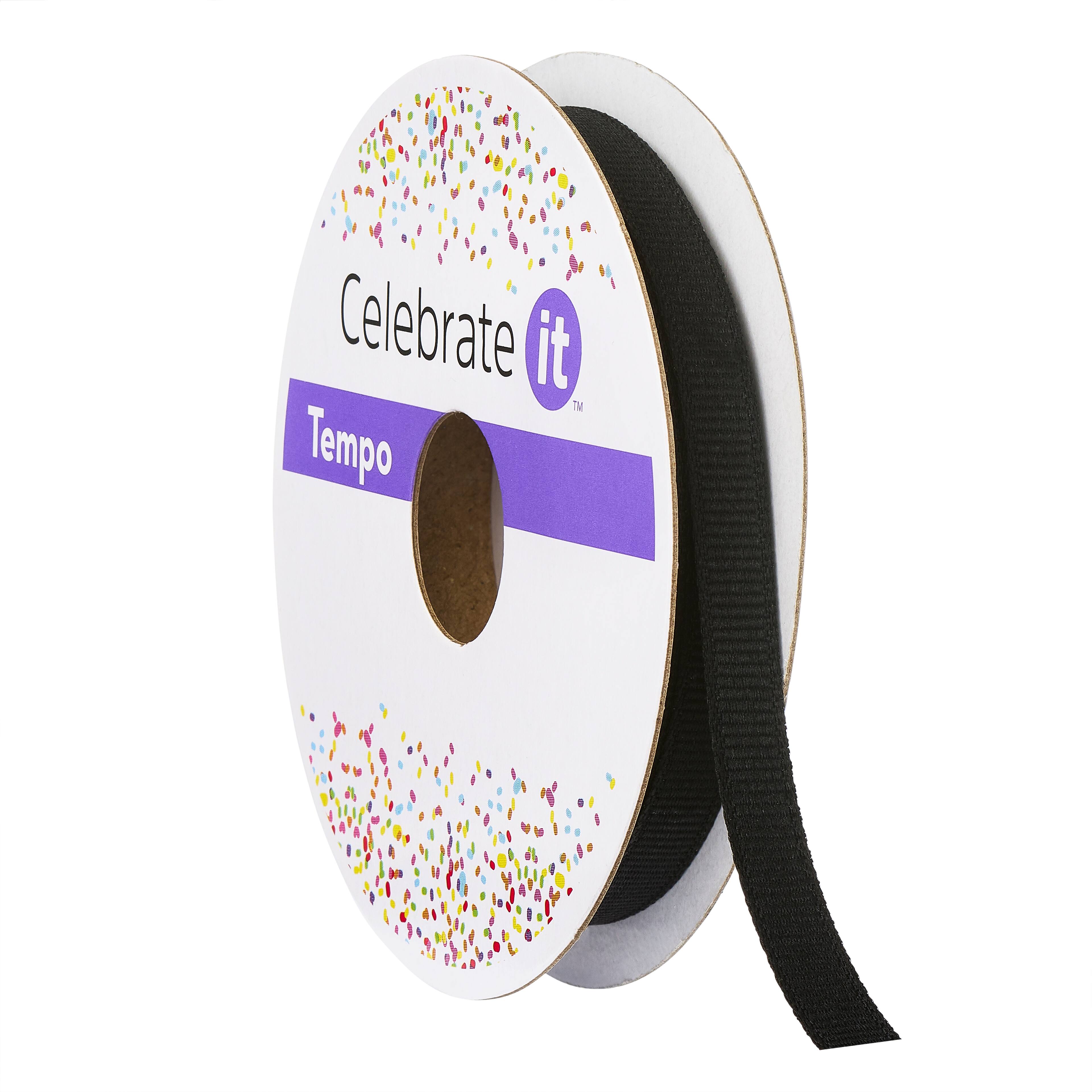 1/4 Grosgrain Ribbon by Celebrate It Tempo in Black | 1/4 in