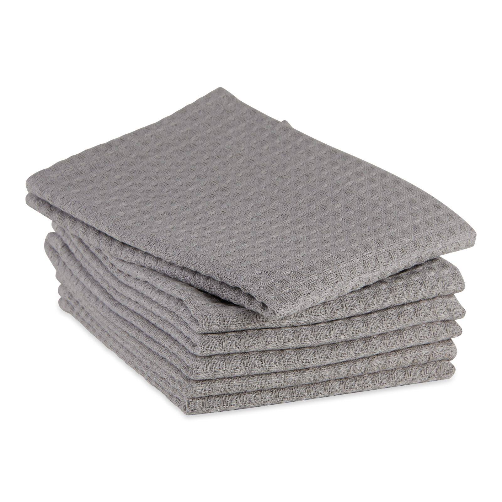 DII Gray Recycled Cotton Waffle Dishtowel (Set of 6)