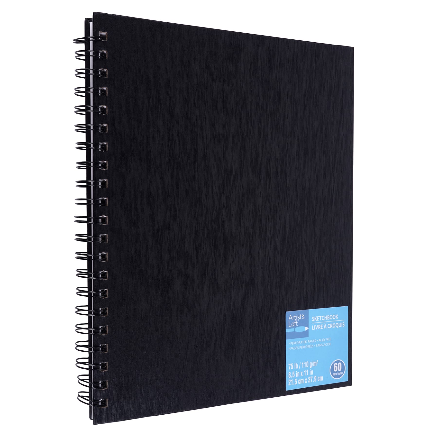 12 Pack: Black Wirebound Sketchbook by Artist's Loft™, 8.5 x 11