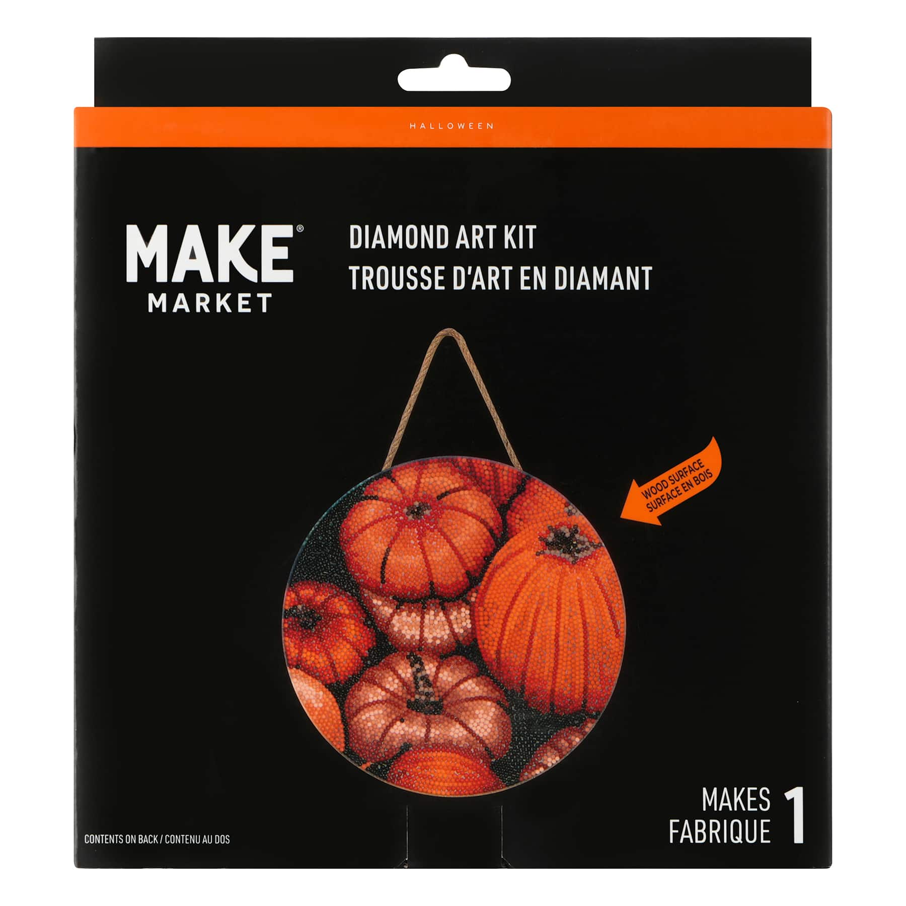 8&#x22; Pumpkins Round Wood Plaque Diamond Art Kit by Make Market&#xAE;
