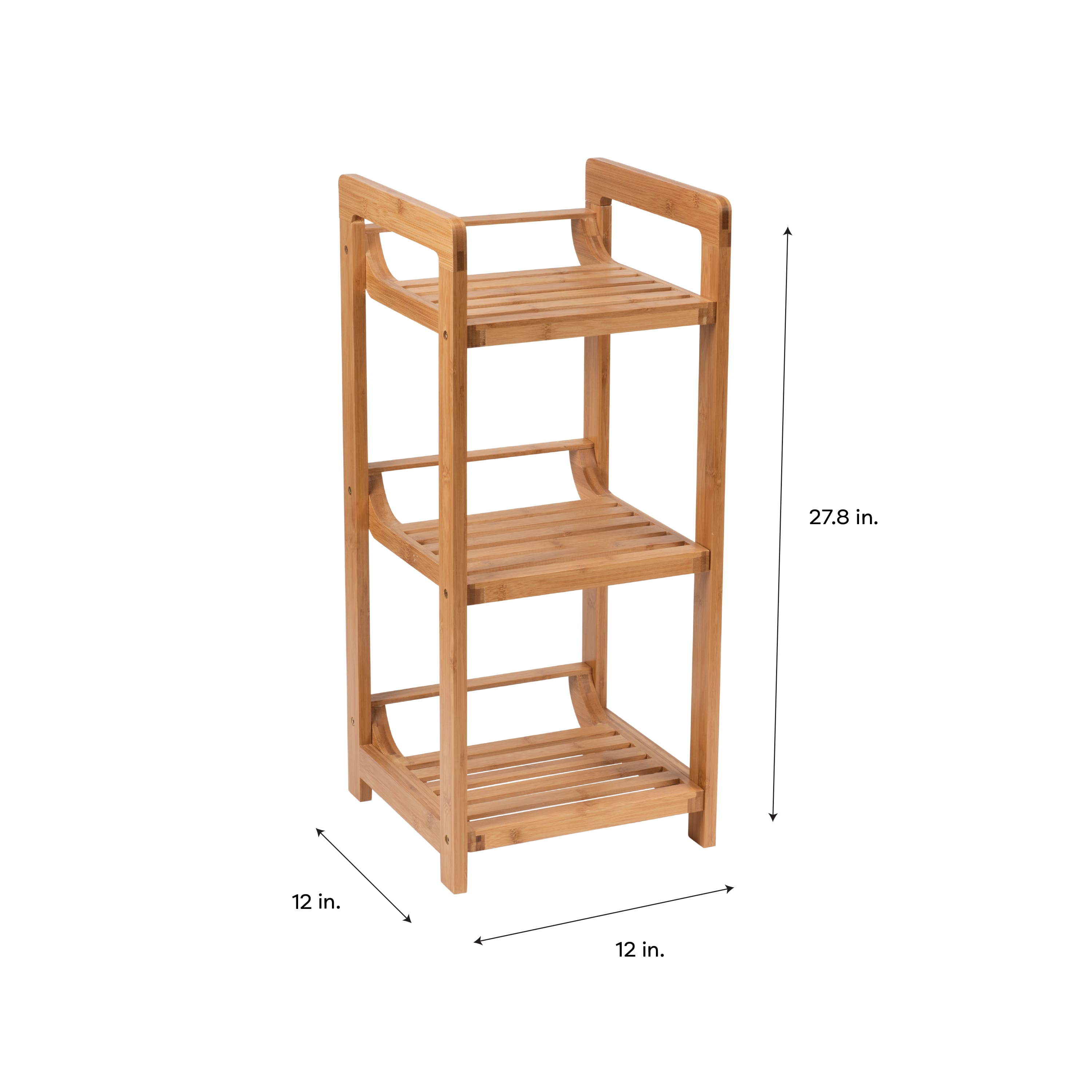 Organize It All 28" Lohas 3-Tier Bamboo Shelving Tower