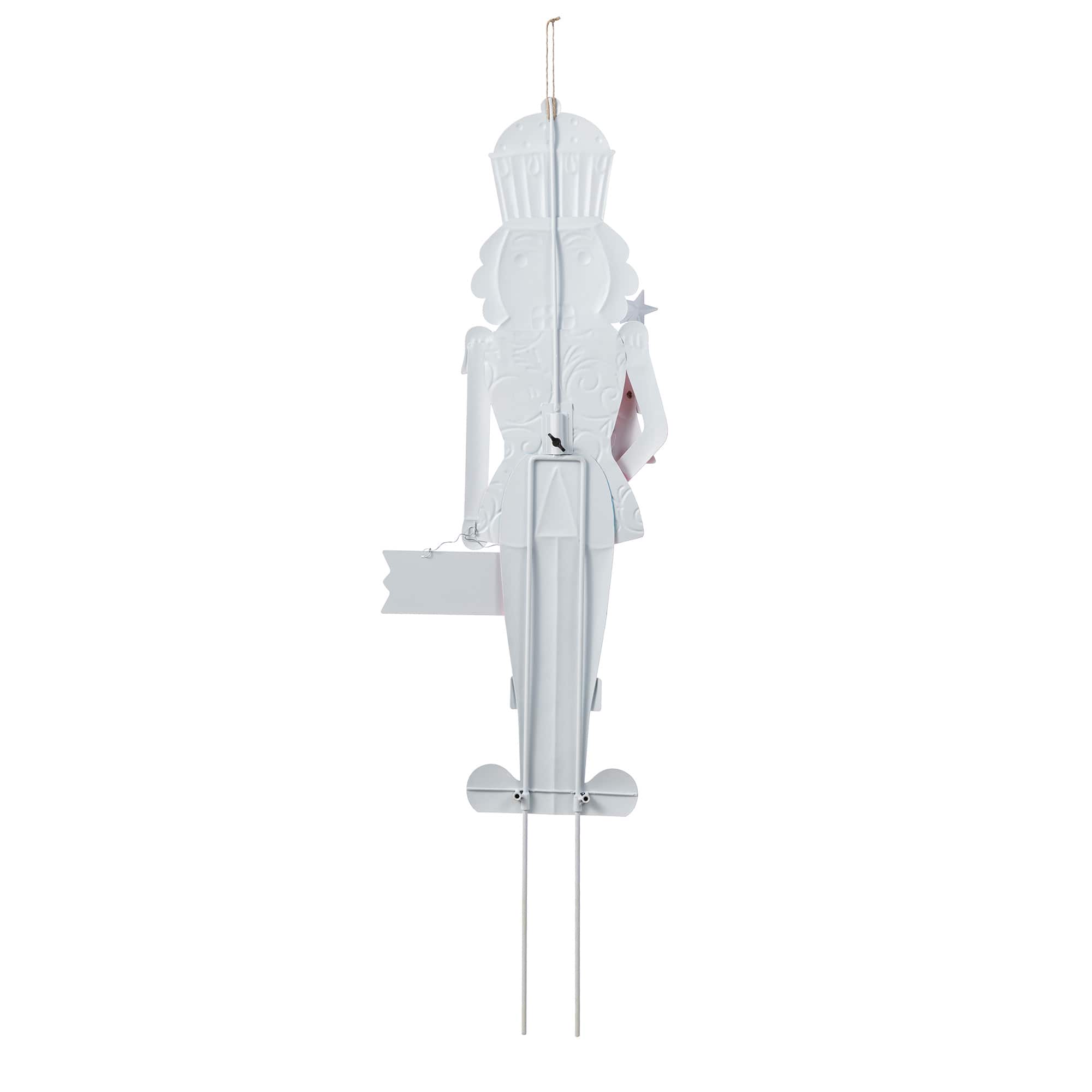Glitzhome&#xAE; 36&#x22; Metal Christmas Pink Nutcracker Yard Stake