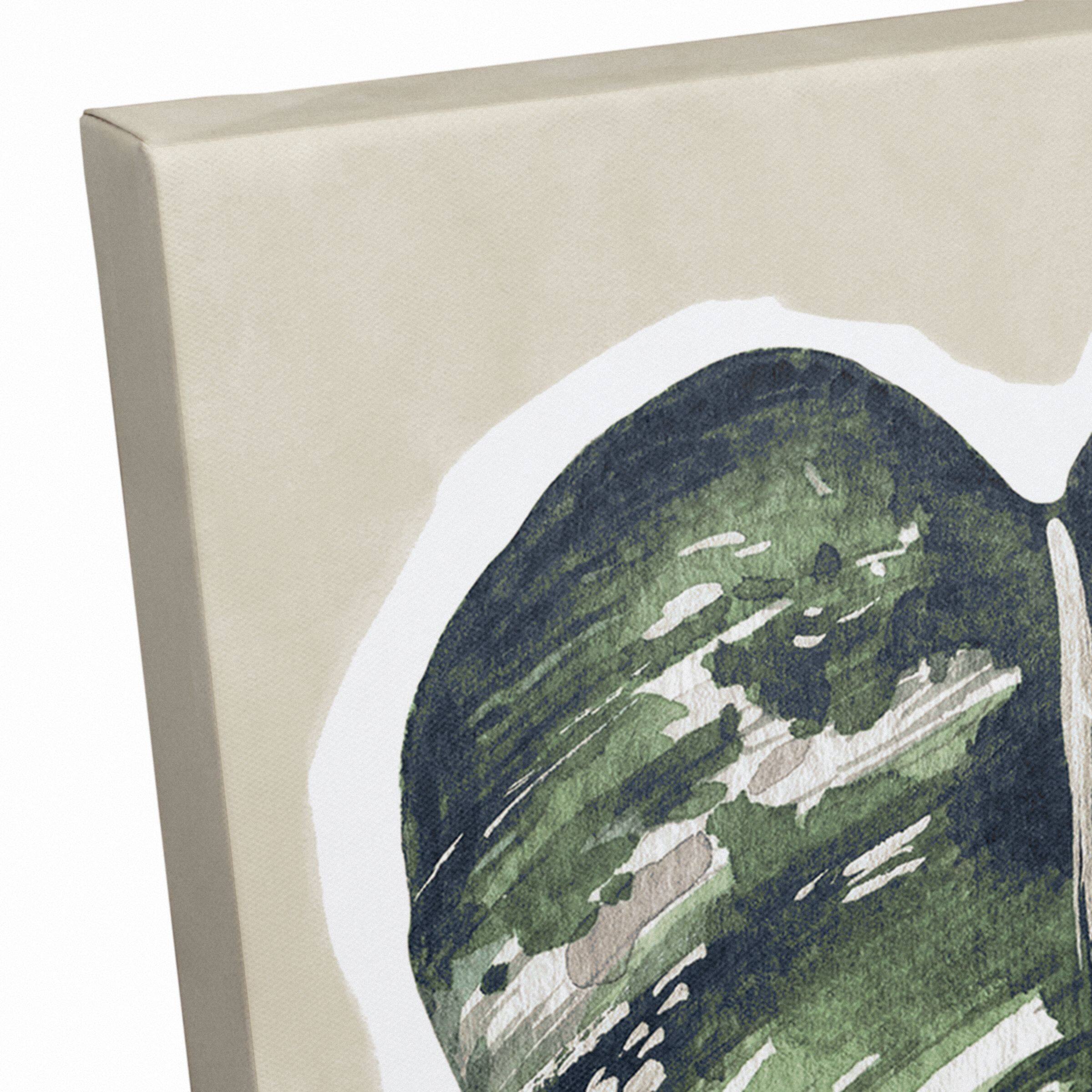 Green Tropical Leaf 11" x 14" Canvas Wall Art