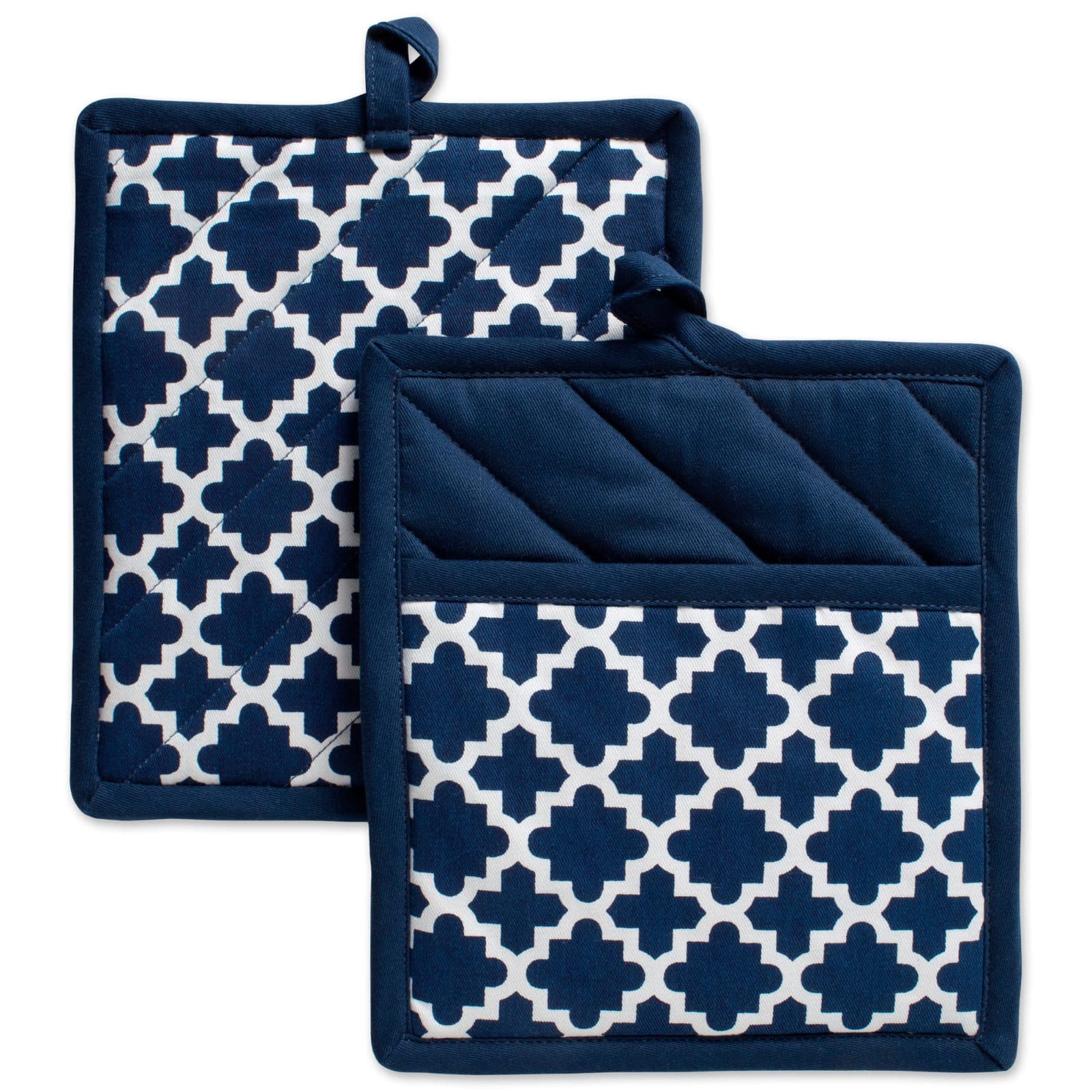 DII&#xAE; Nautical Blue Lattice Potholder Set
