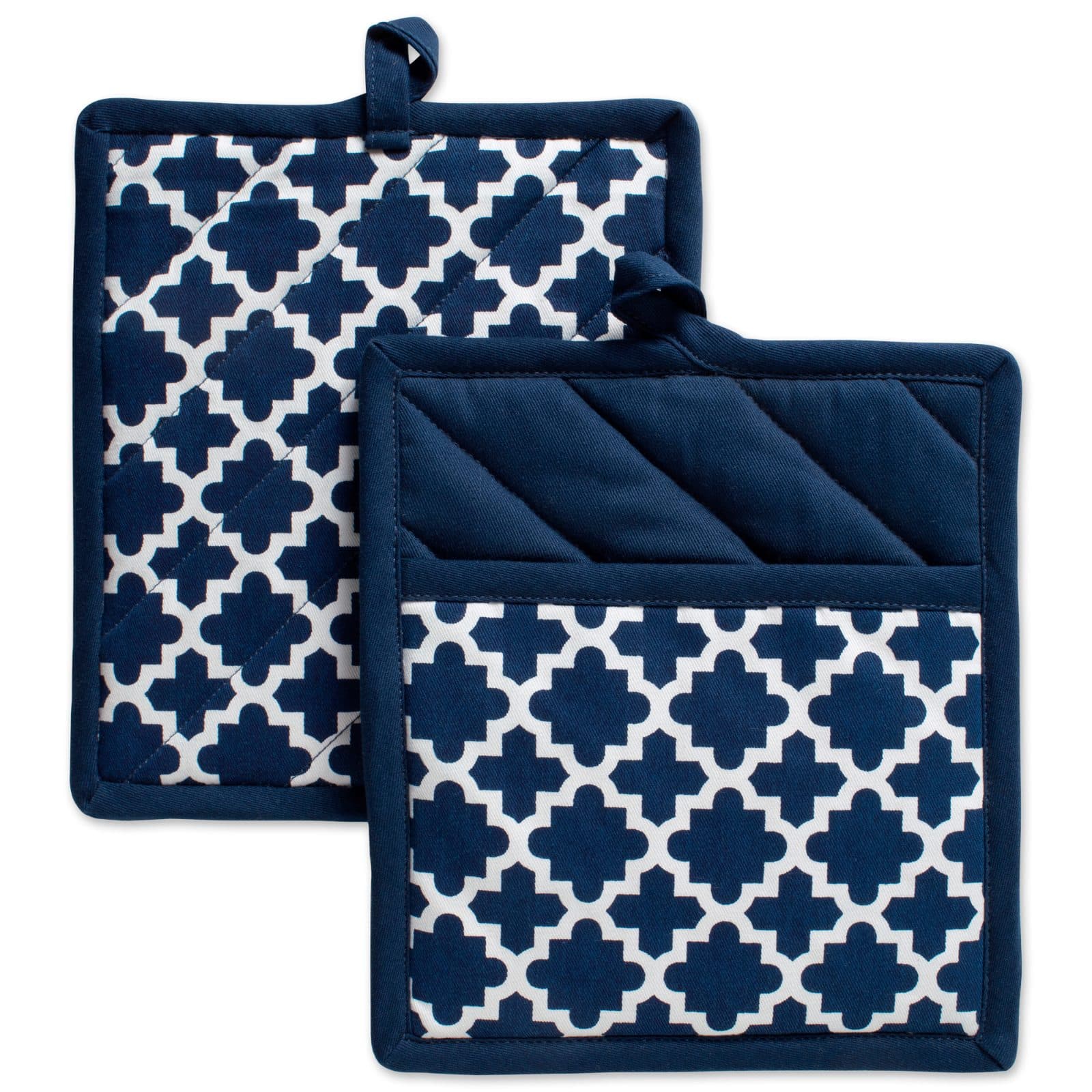 DII&#xAE; Nautical Blue Lattice Potholder Set