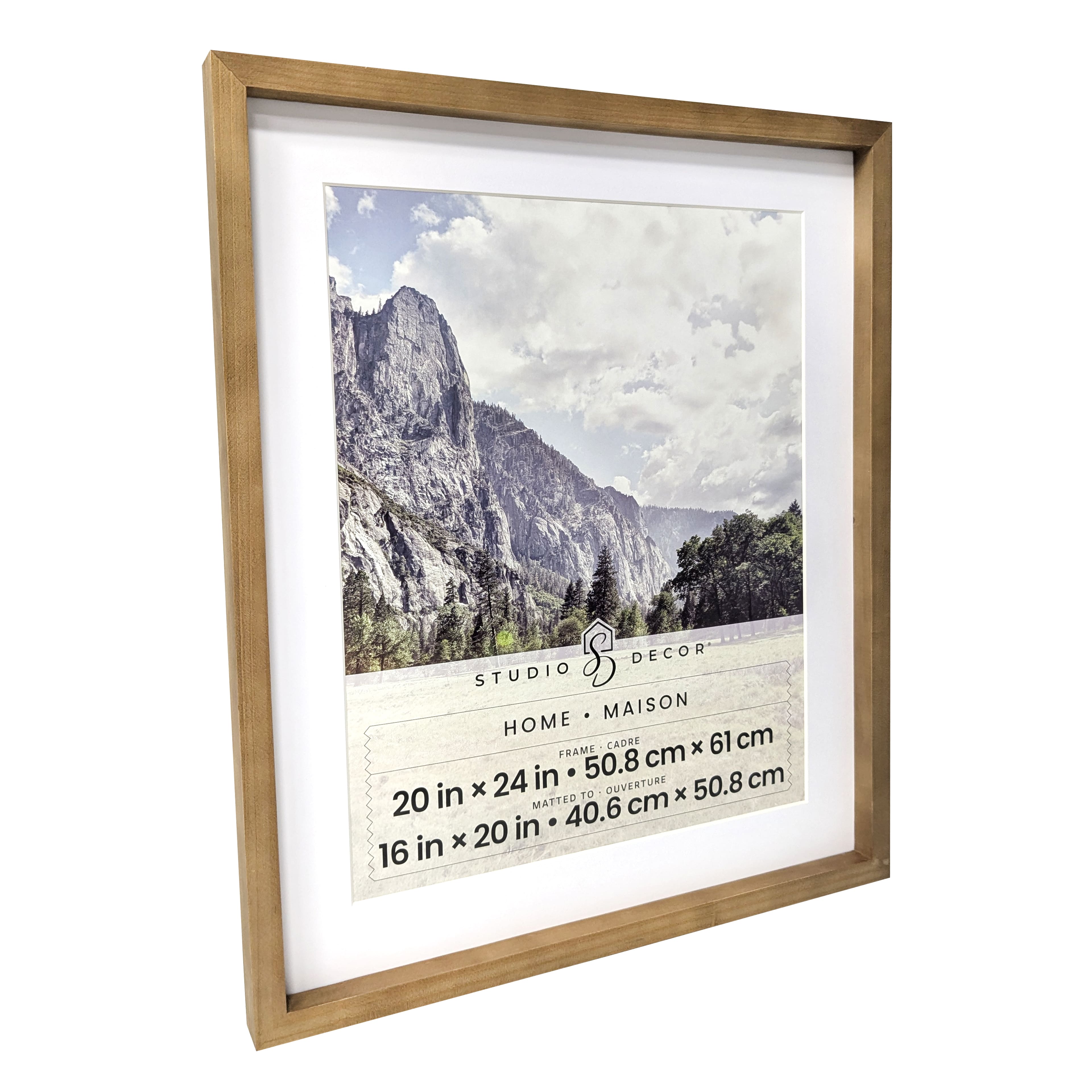 Home Natural Walnut Stain Wood Frame with Mat by Studio D&#xE9;cor&#xAE;