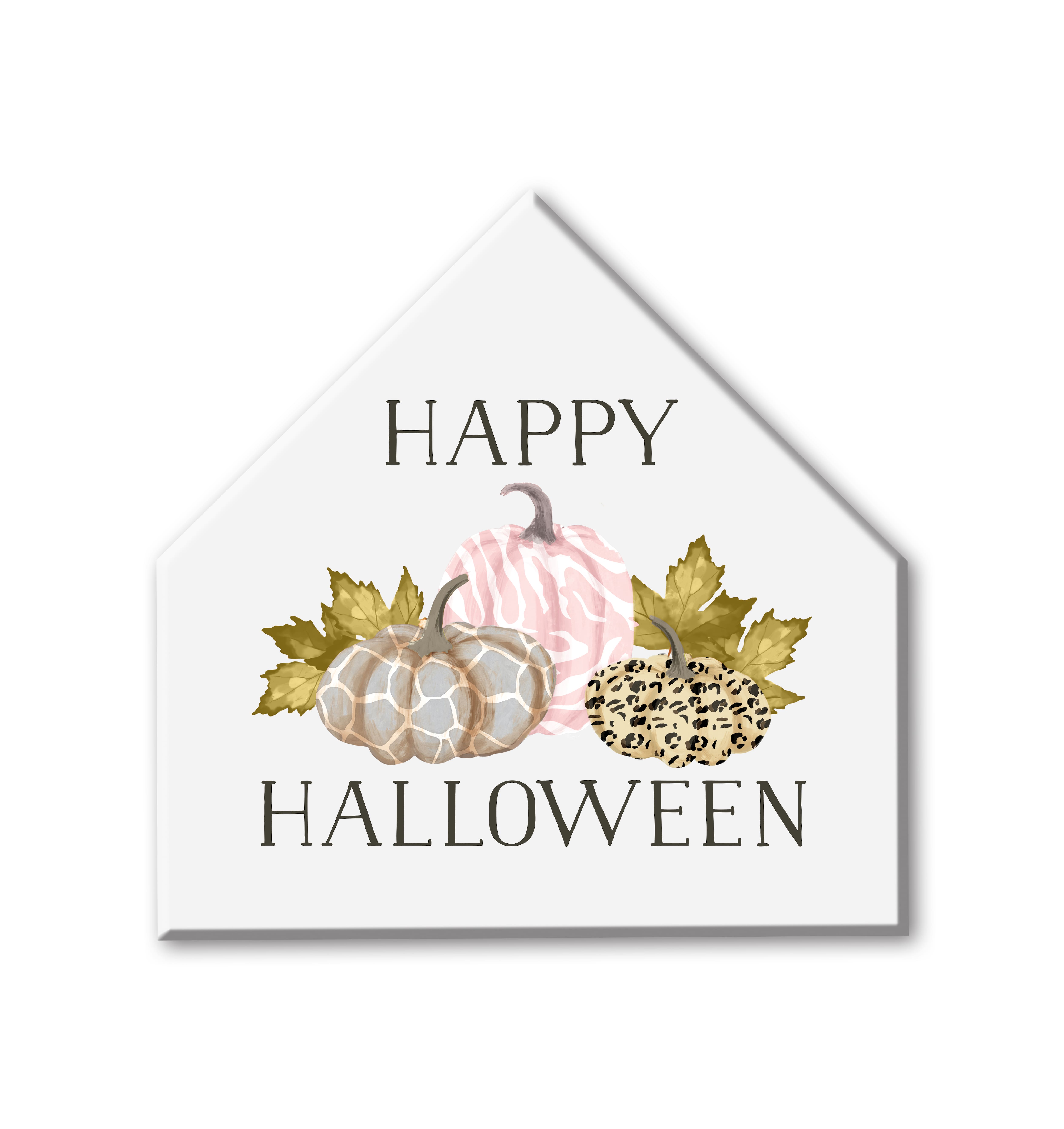 Happy Halloween House-Shaped Hanging Canvas
