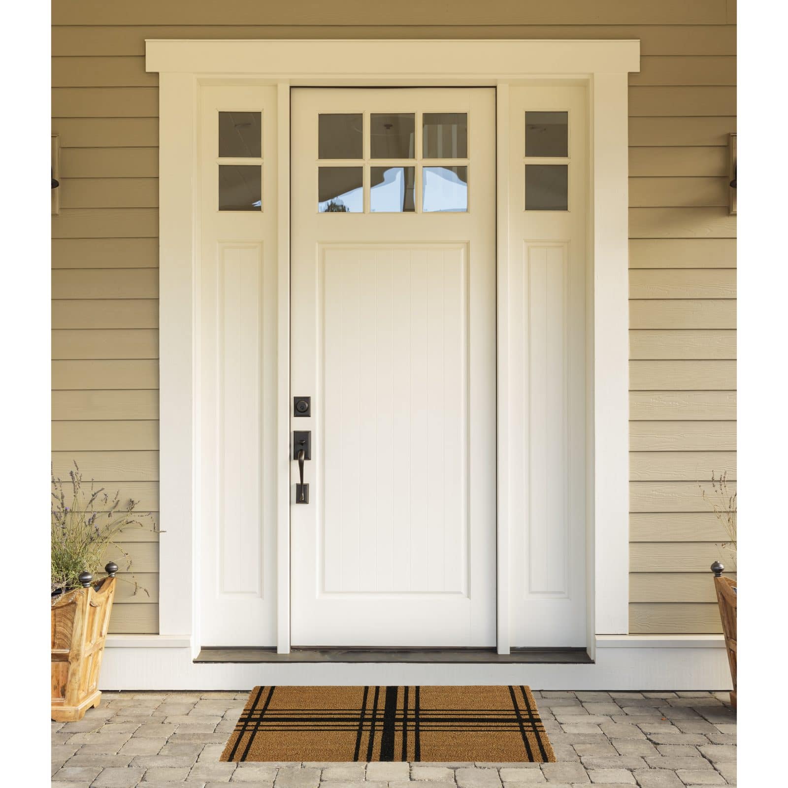 DII&#xAE; Black Farmhouse Plaid Doormat