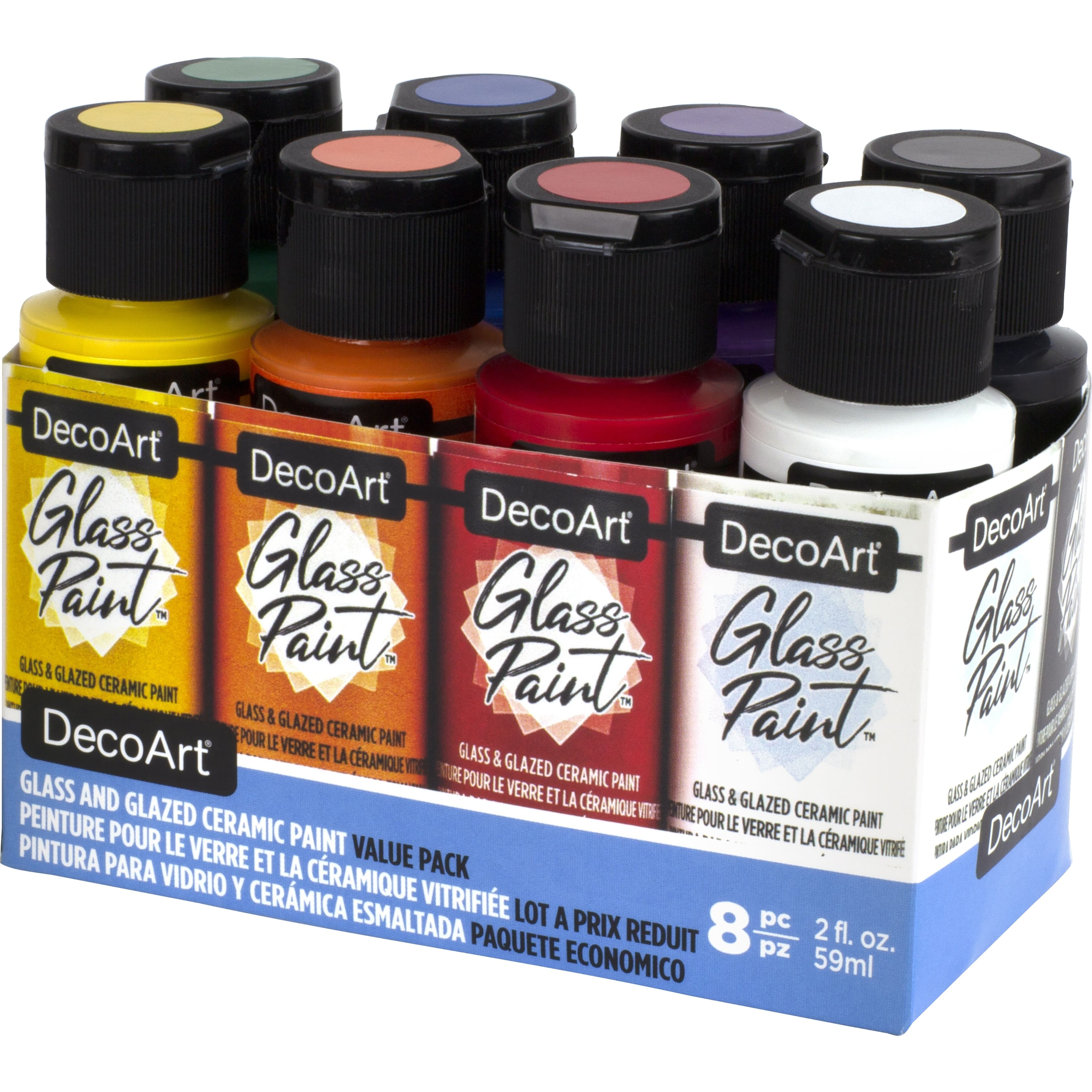 Glass and porcelain paint, assorted colours, 10x250 ml/ 1 pack