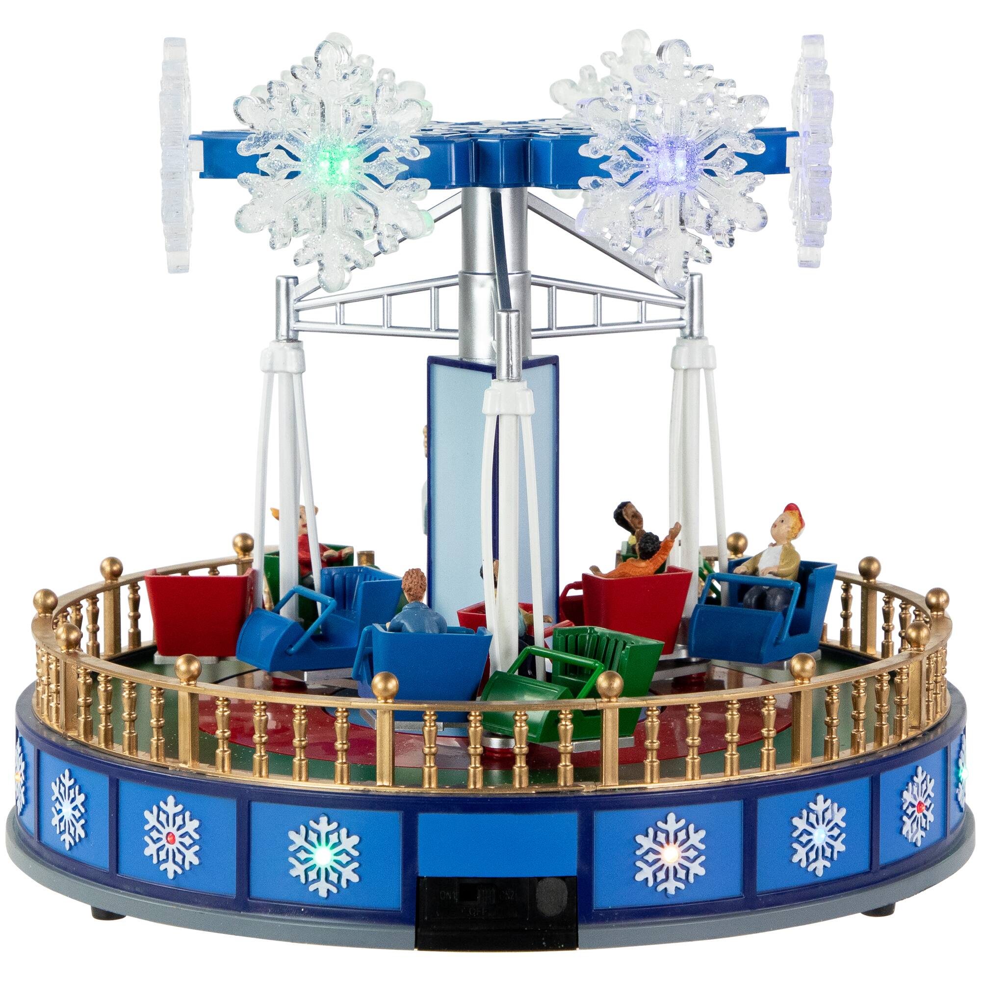 LED Lighted Animated and Musical Carnival Ride Christmas Village Display - 12&#x22;