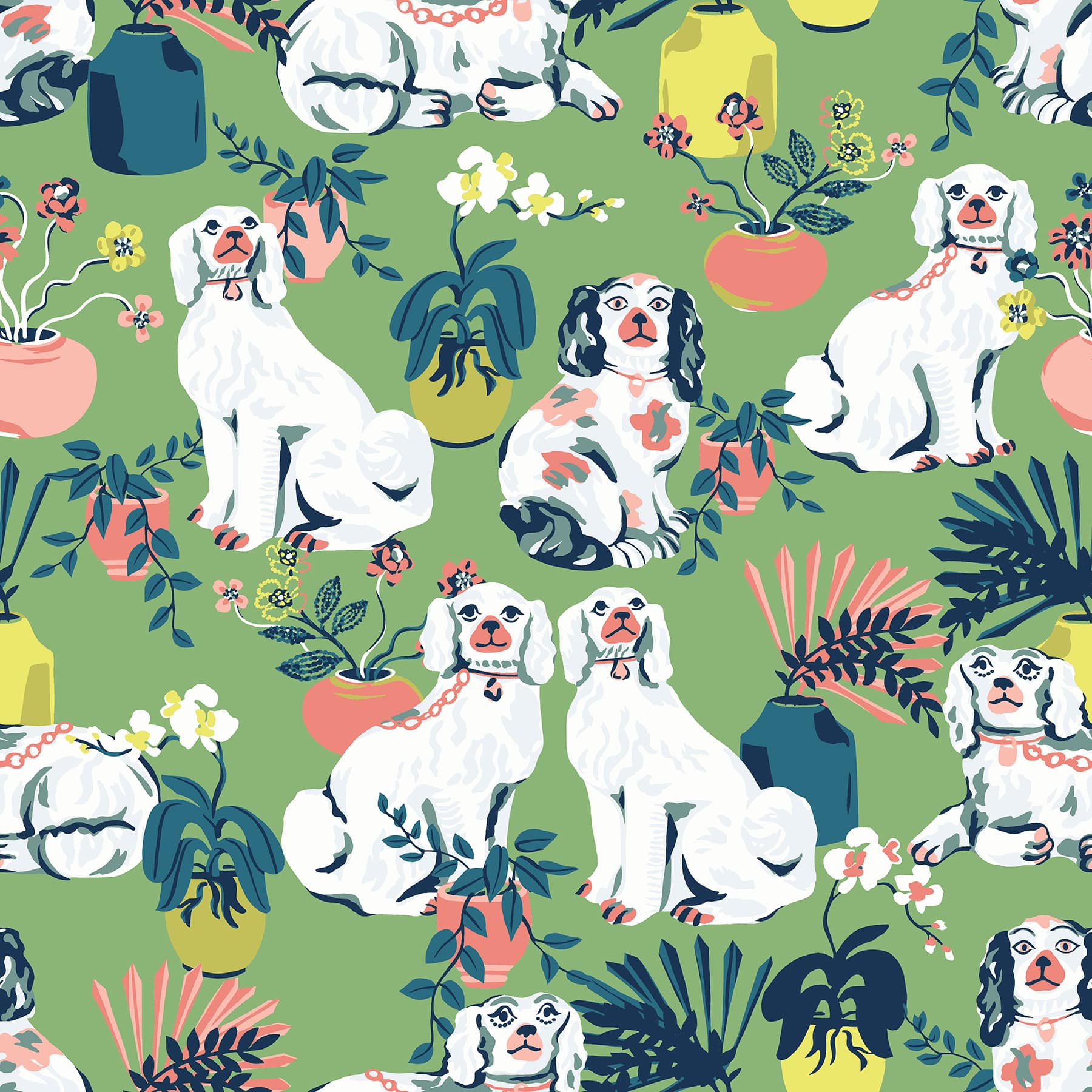 NuWallpaper PrintFresh Jade Good Dog Peel &#x26; Stick Wallpaper