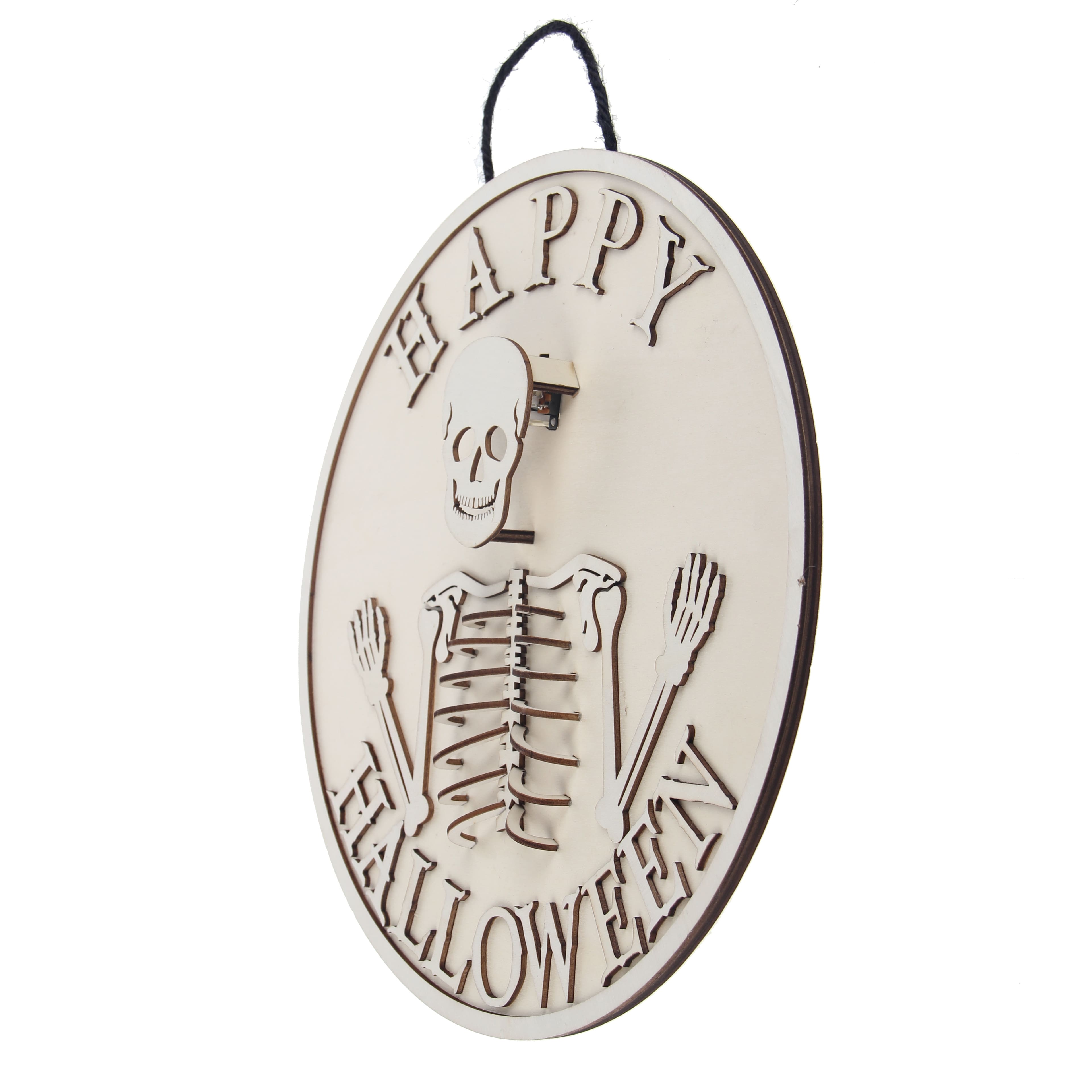 11.5&#x22; DIY Happy Halloween LED Hanging Wood D&#xE9;cor by Make Market&#xAE;
