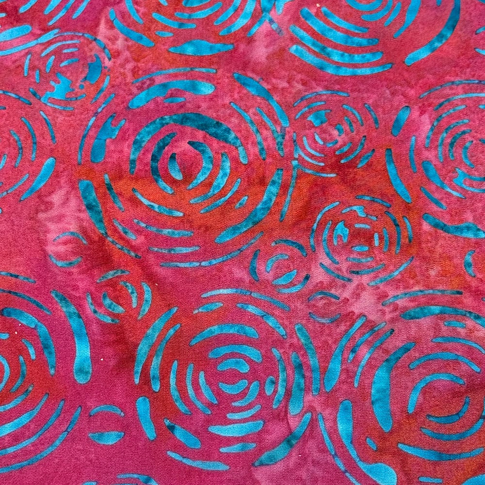 Feldman Premium Indonesian Batik Raspberry Turquoise Cotton Fabric