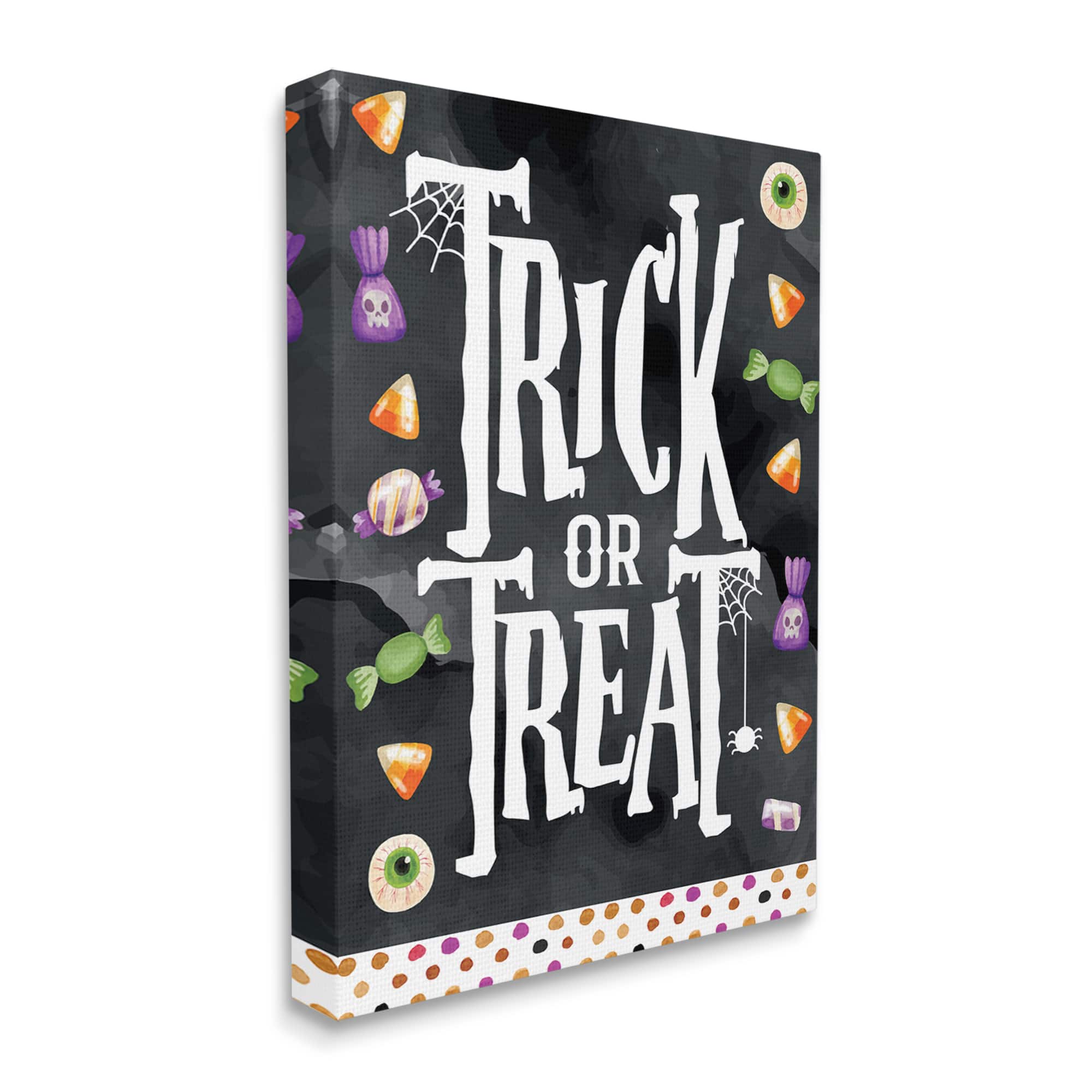 Stupell Industries Trick Or Treat Halloween Candy Canvas Wall Art