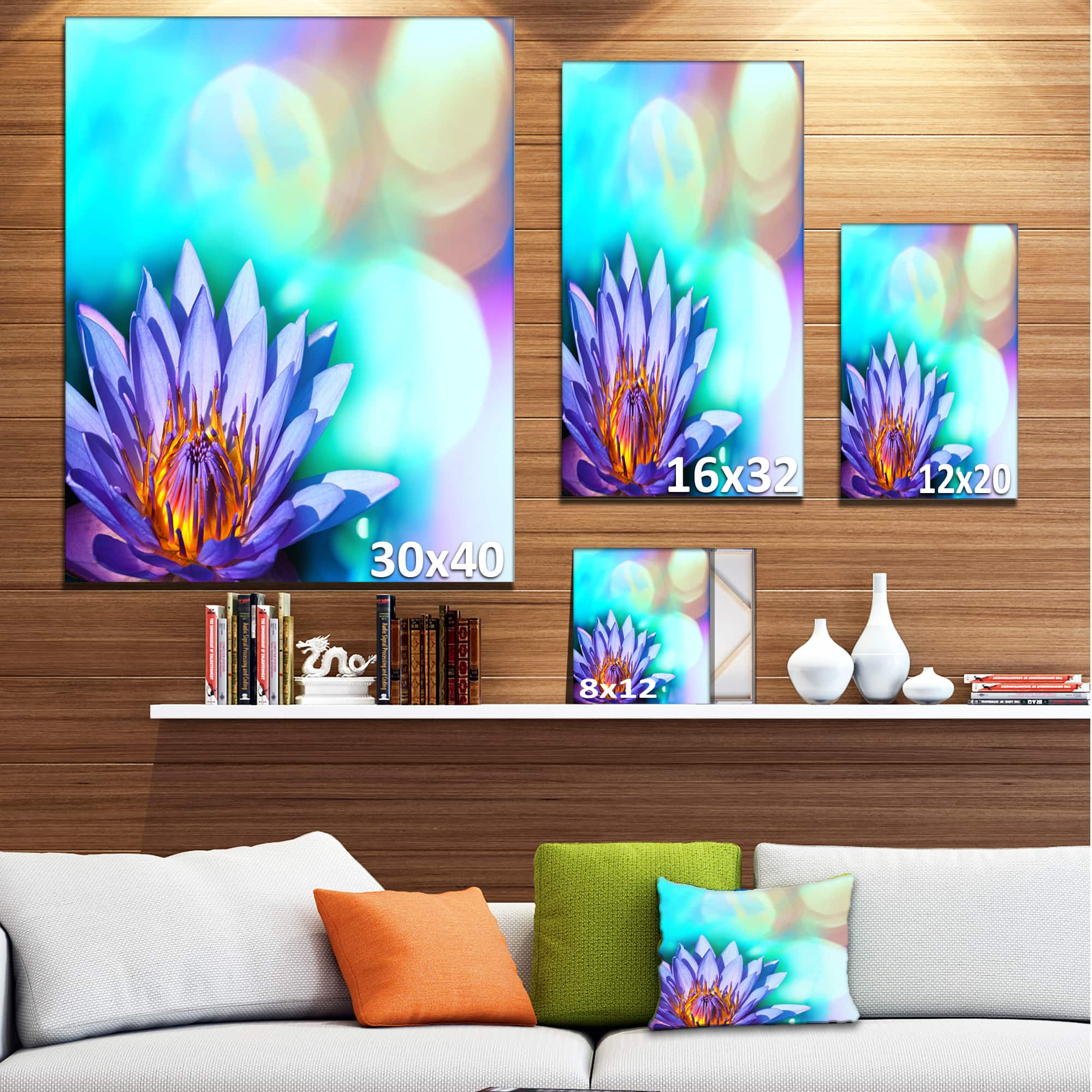 Designart - Blossoming Purple Lotus Flower - Floral Art Canvas Print