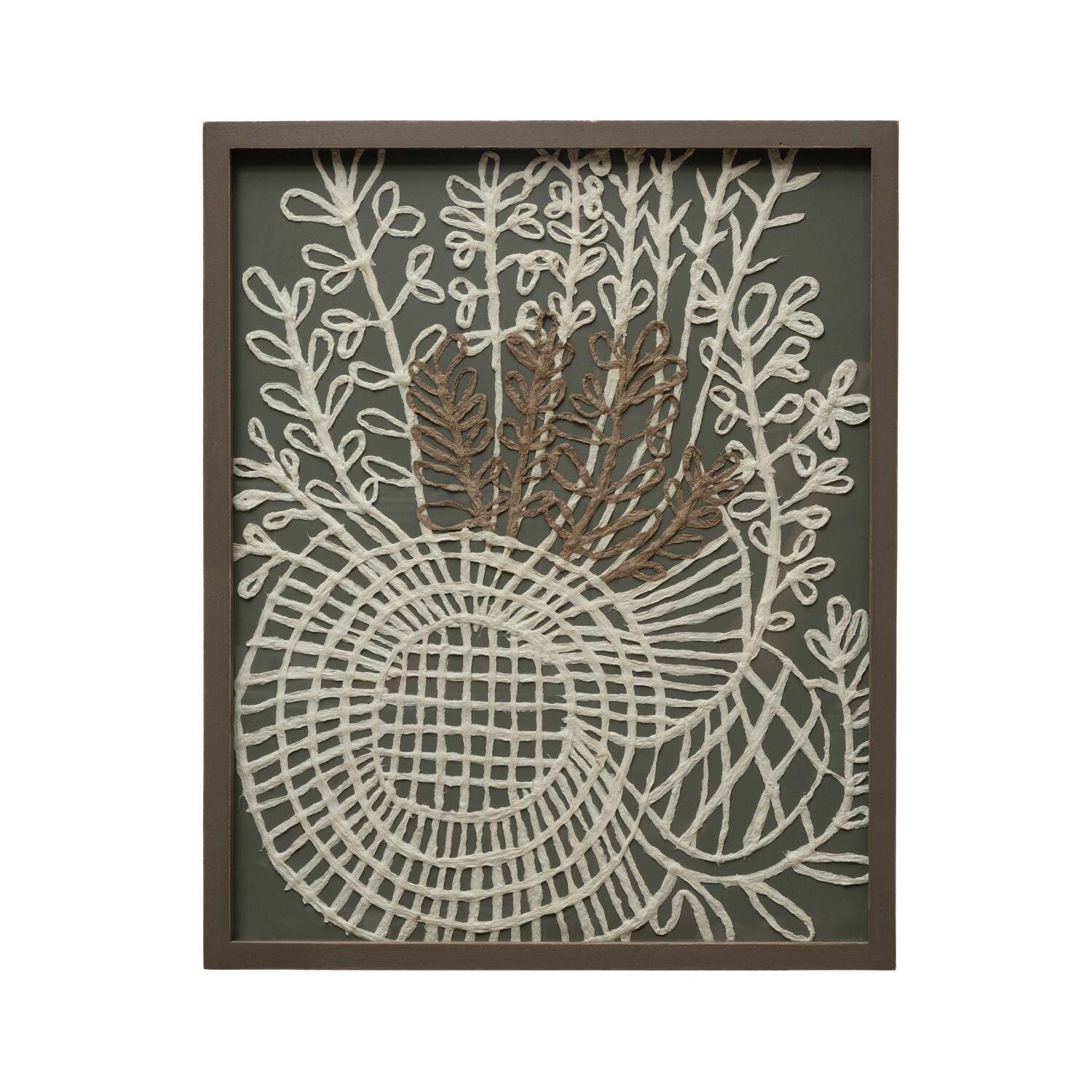 Hello Honey® Botanical Mixed Material Wall Art with Wood Frame