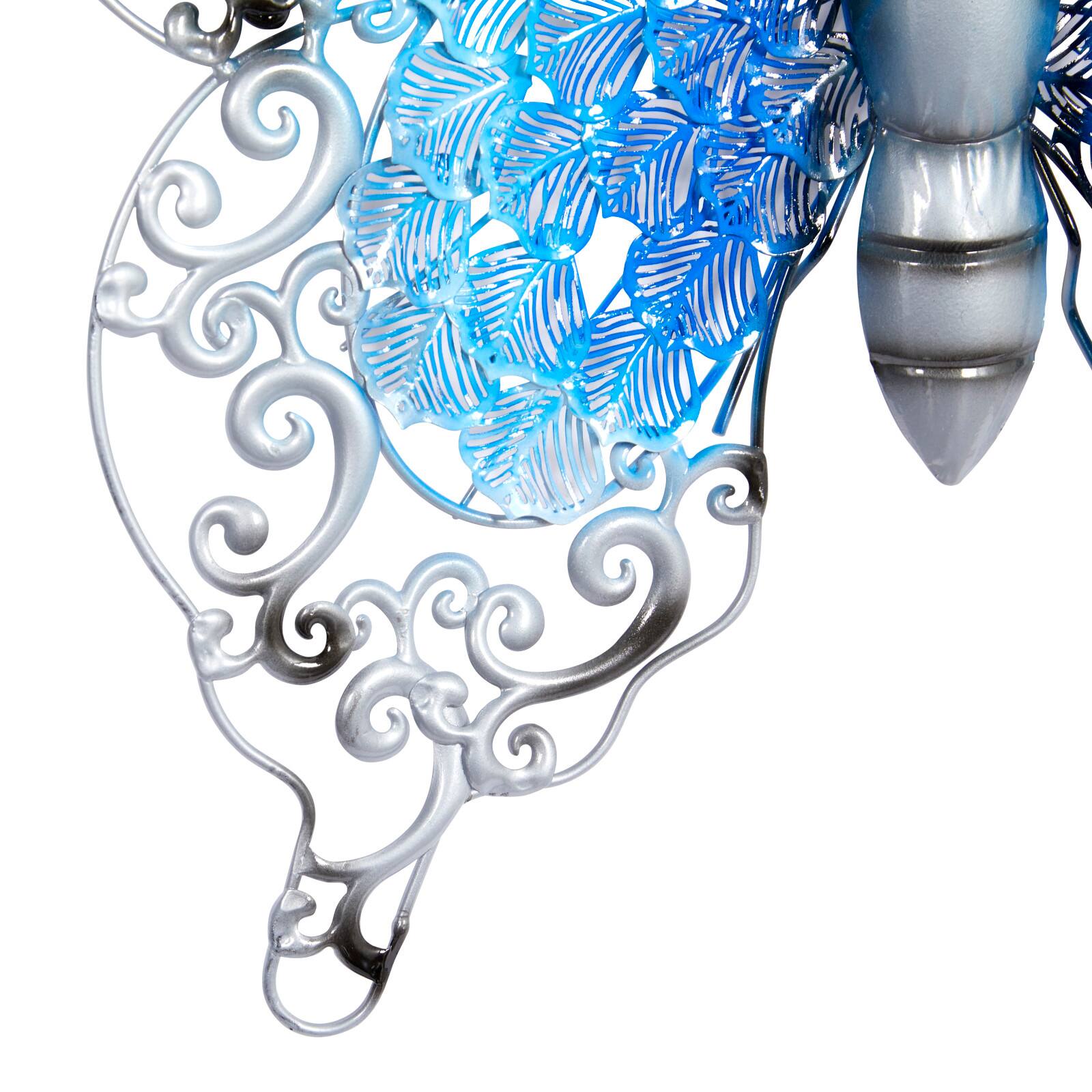 Silver &#x26; Blue Butterfly Eclectic Metal Wall Decor
