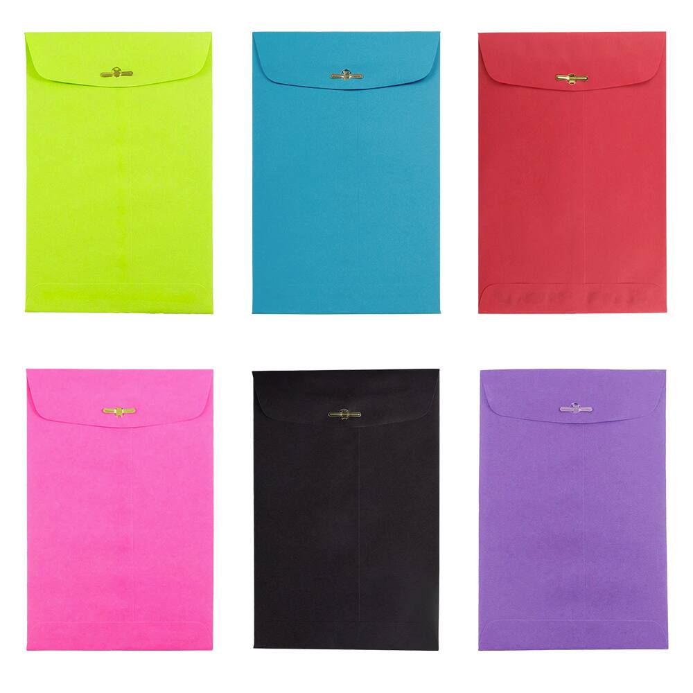 JAM Paper 9" x 6" Assorted Open End Catalog with Clasp Envelopes, 60ct.