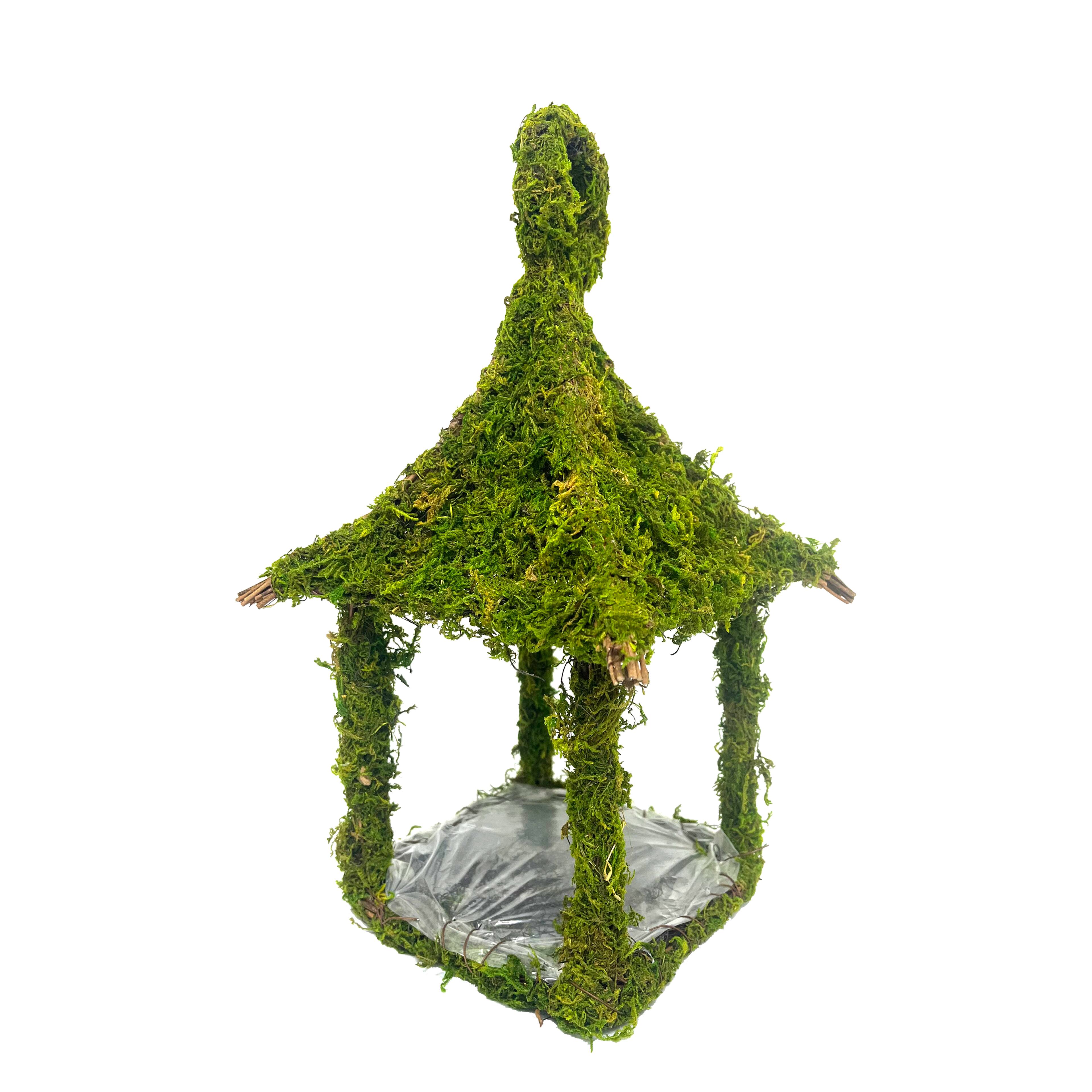 14" Green Decorative Moss Lantern Planter by Ashland®