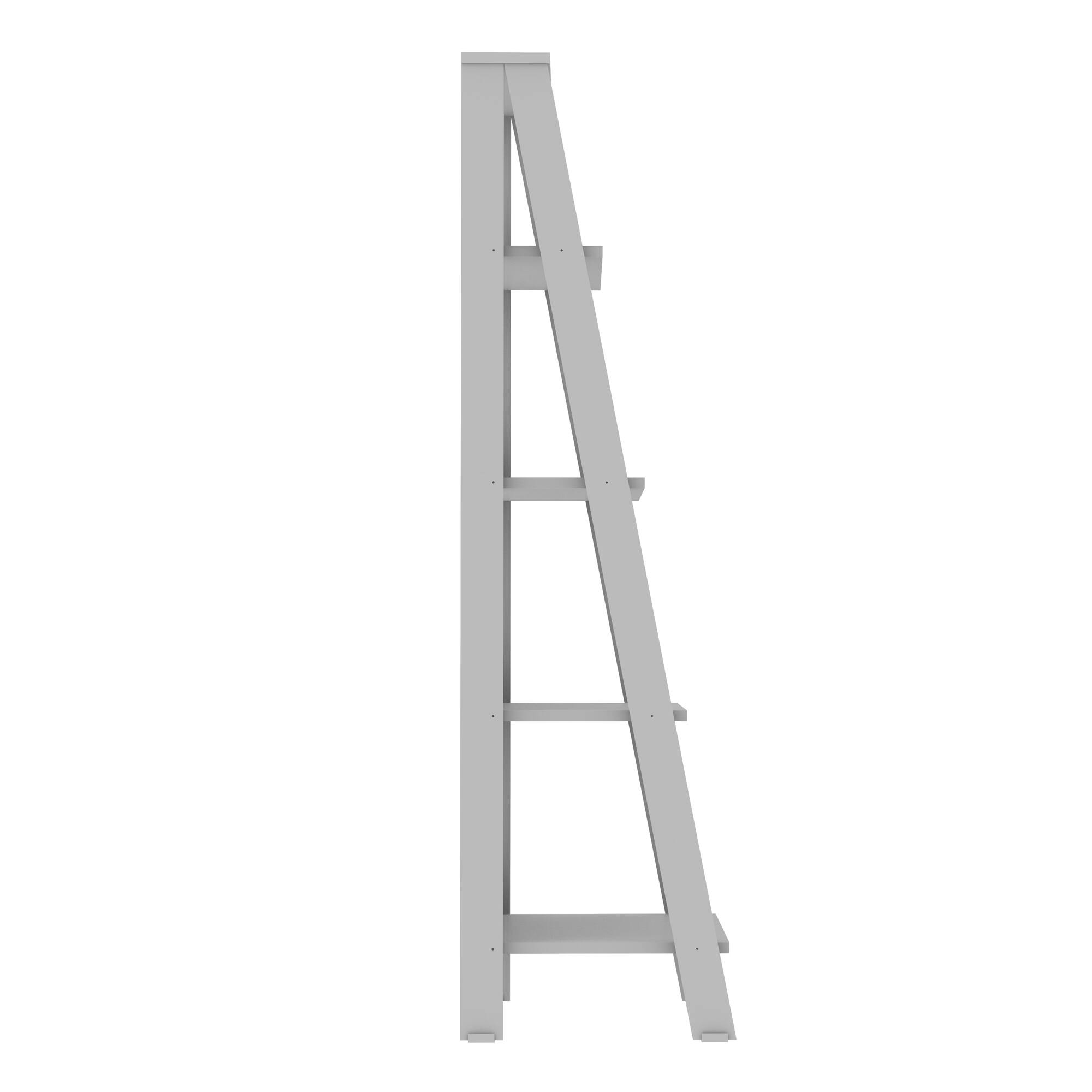 Walker Edison 55&#x22; Gray Modern Ladder Bookshelf