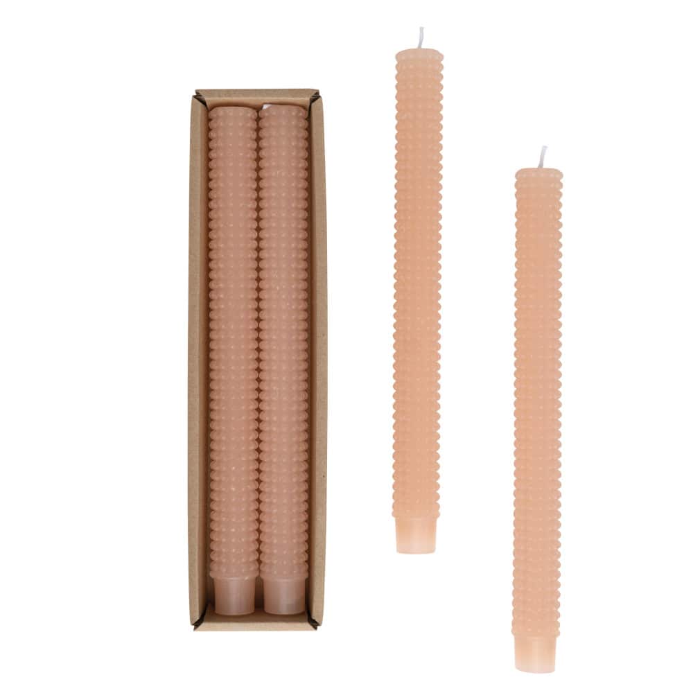 Hello Honey&#xAE; 10&#x22; Unscented Hobnail Taper Candles In Box Set