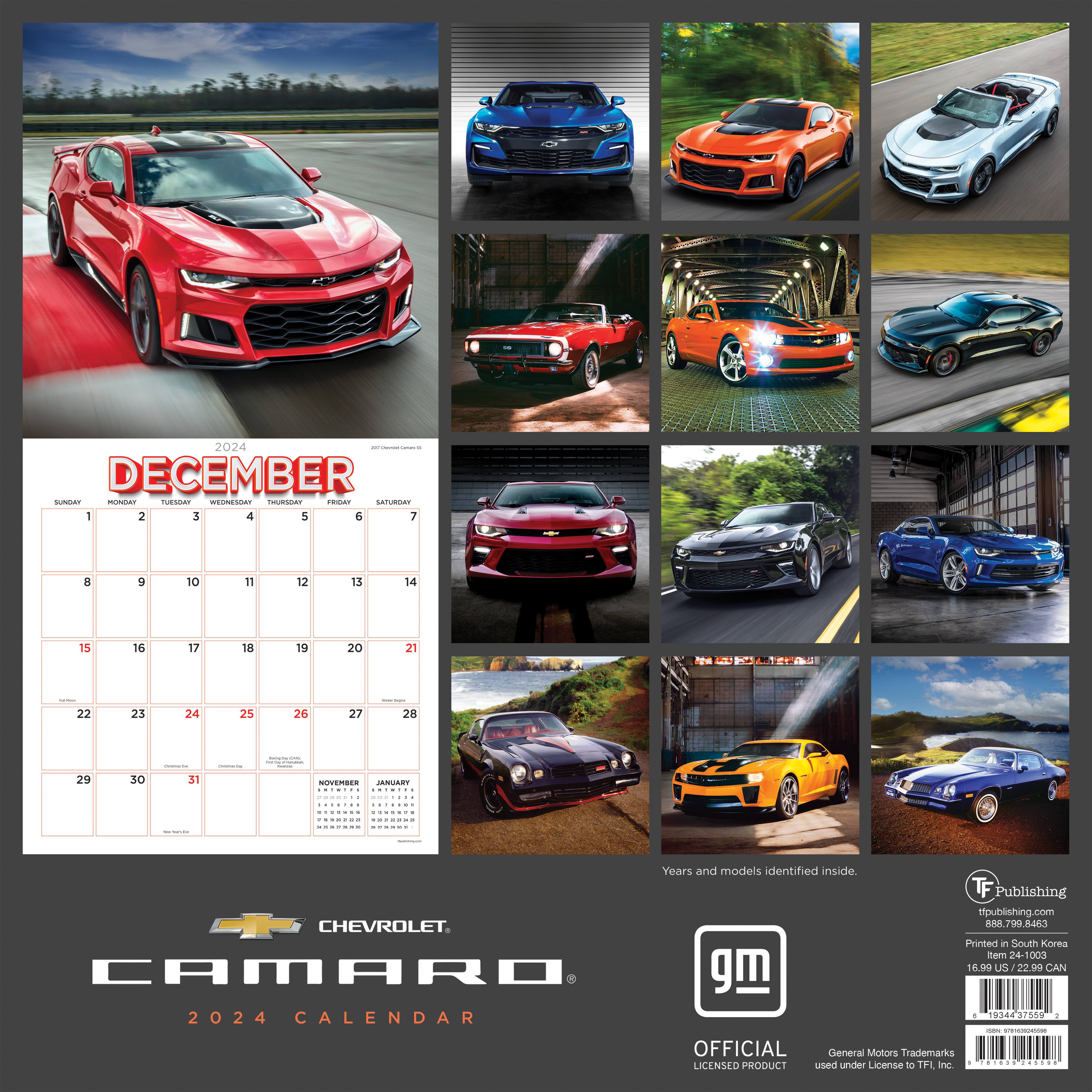 TF Publishing 2024 Camaro Wall Calendar