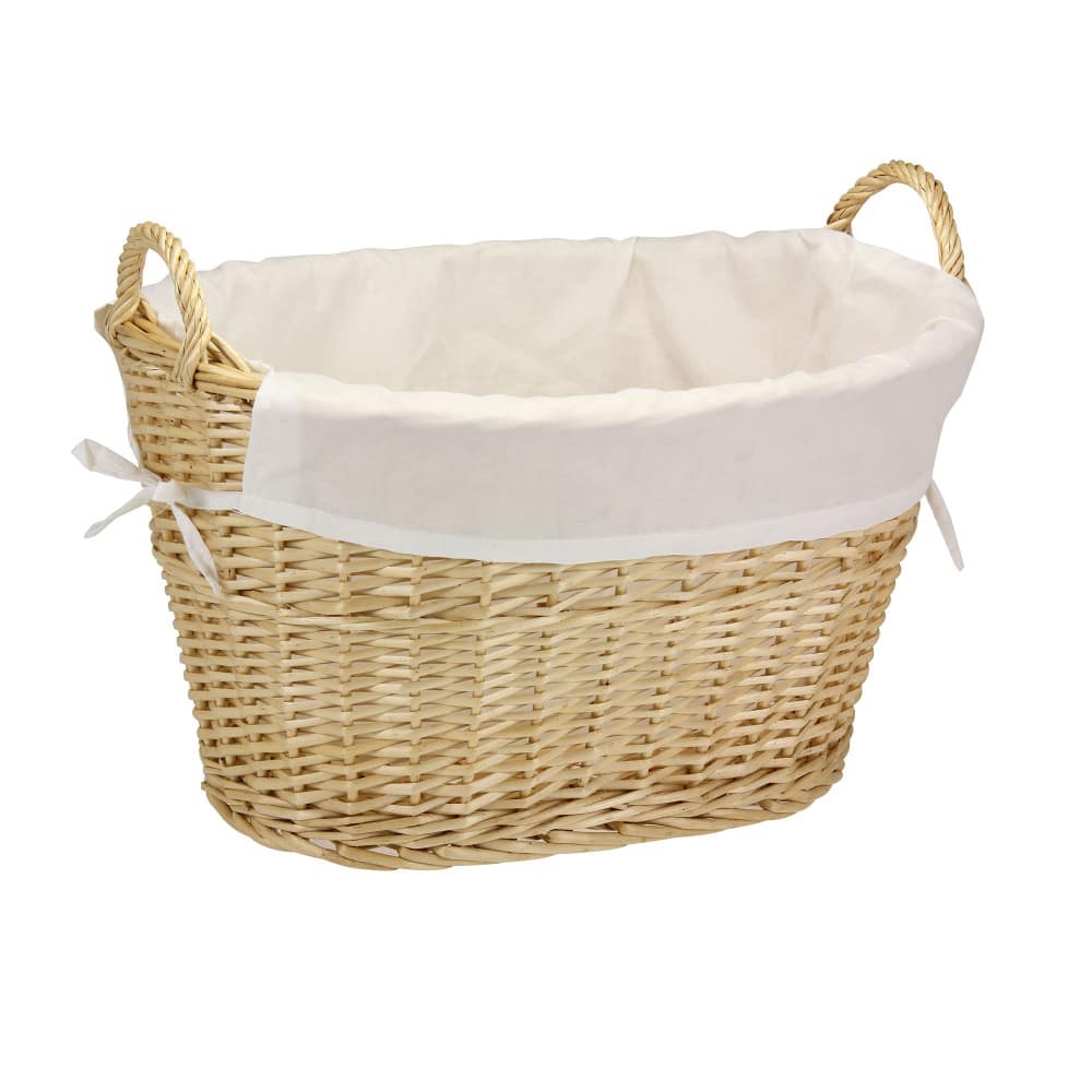 Household Essentials Natural Wicker Lined Laundry Basket