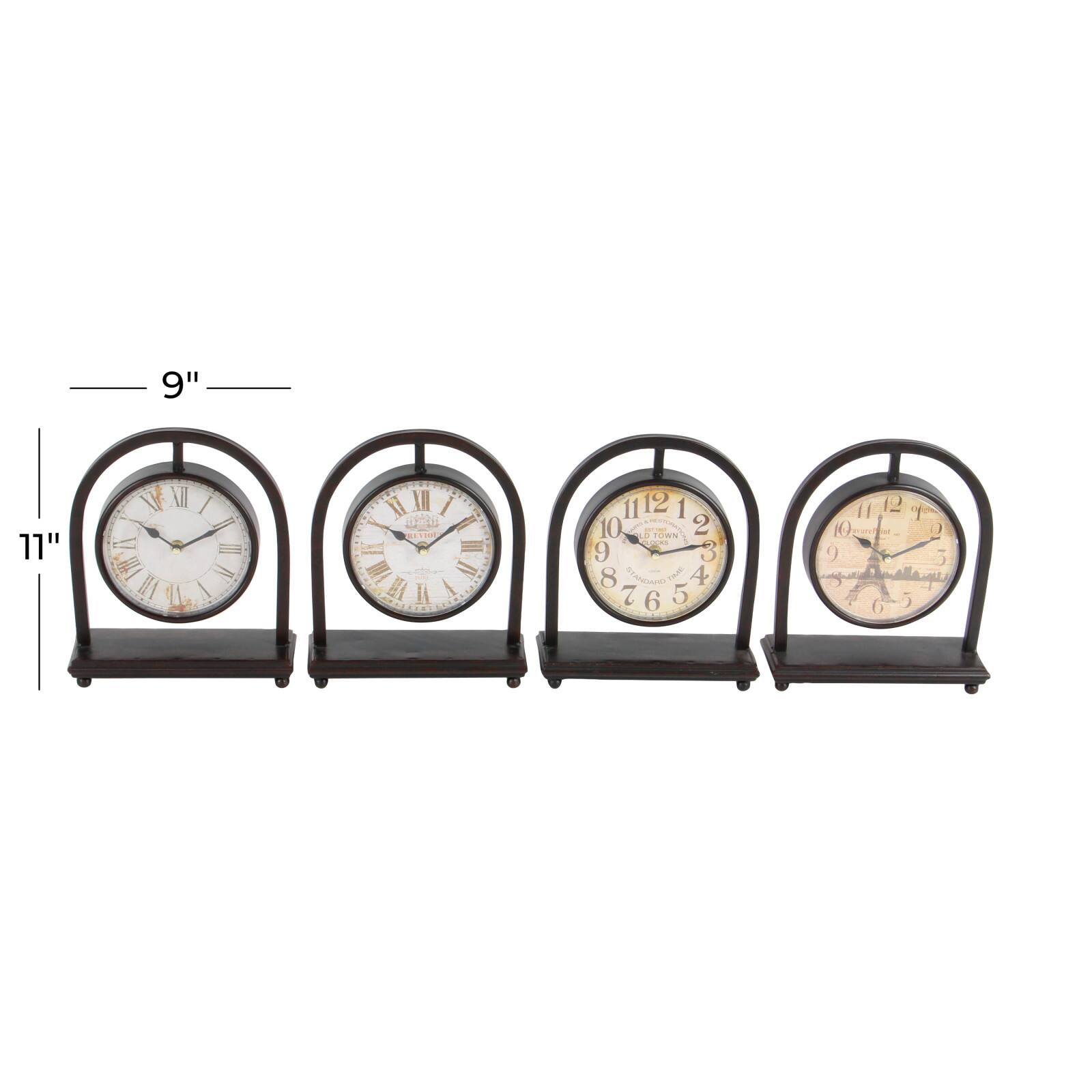 11&#x22; Black Metal Vintage Hanging Clock Set