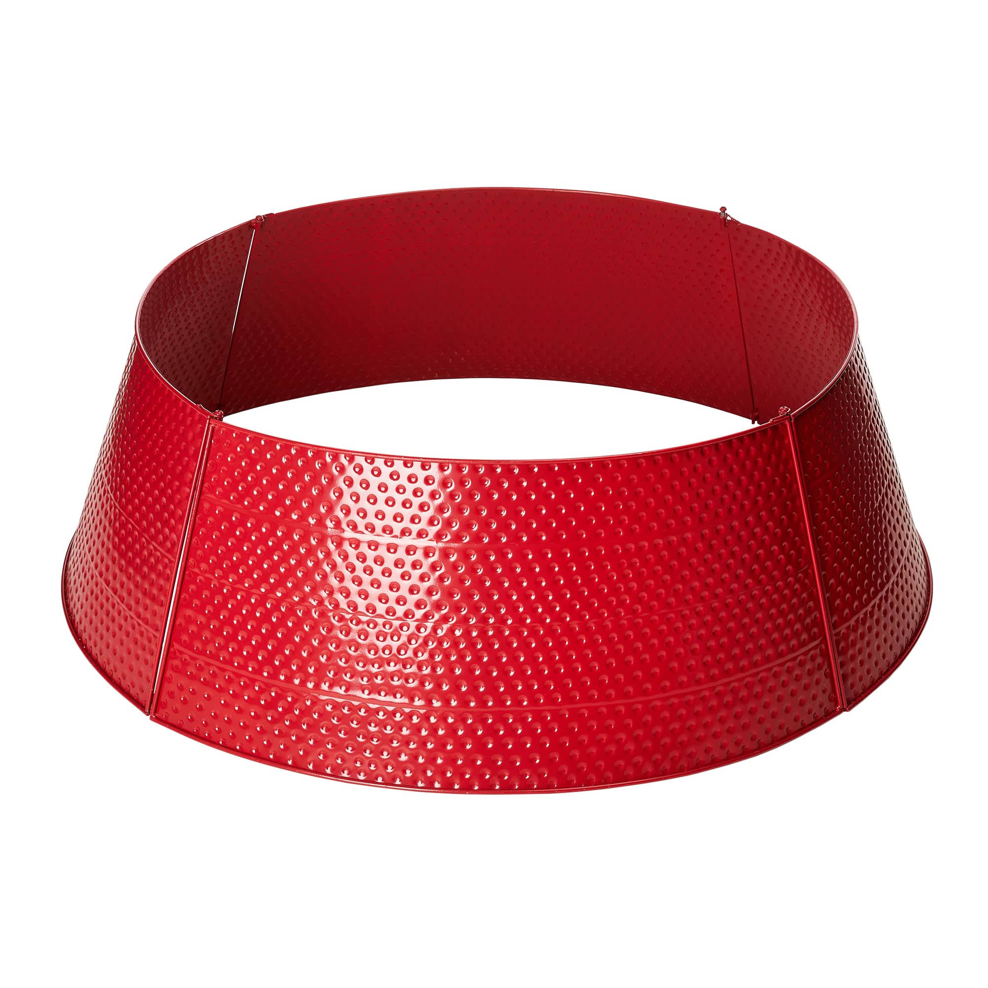 Glitzhome&#xAE; Red 40.5&#x22; Hammered Metal Tree Collar