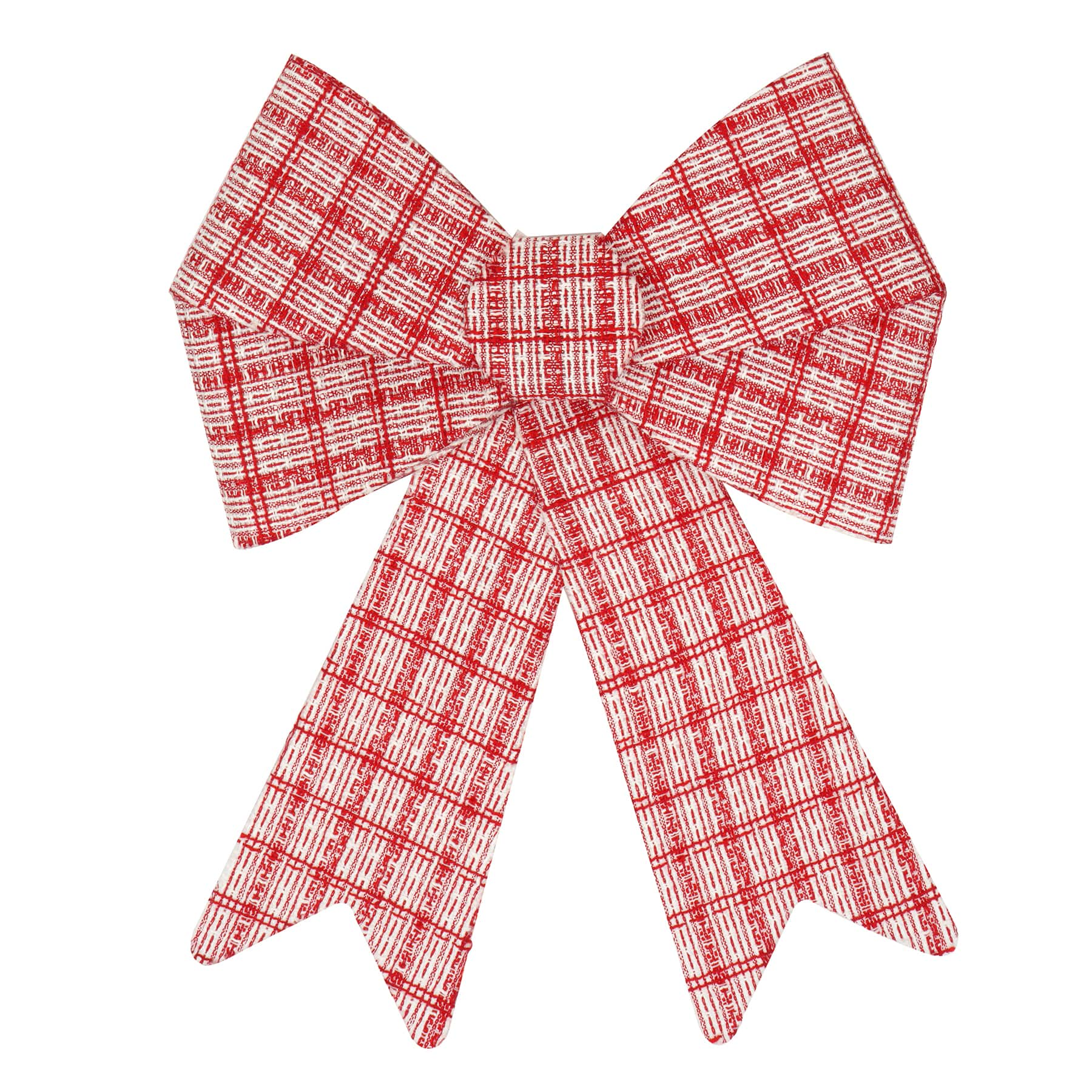 18&#x22; Red &#x26; White Plaid Christmas Bow by Celebrate It&#x2122;