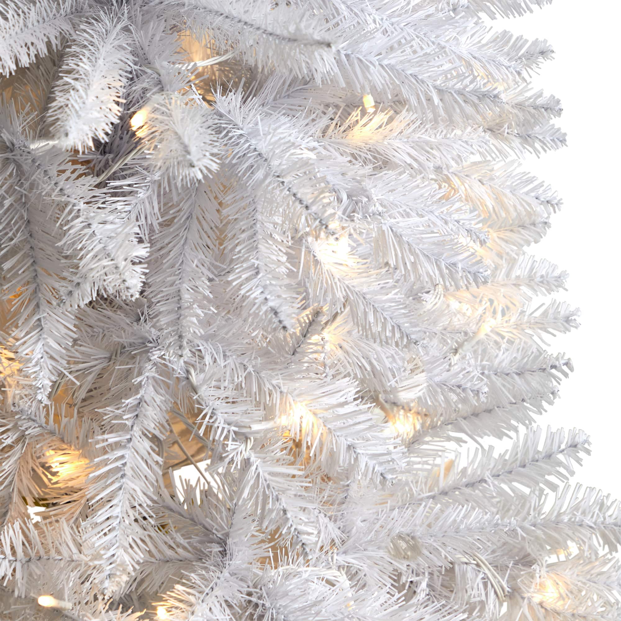 4ft. Pre-Lit White Artificial Christmas Tree, Warm White LED Lights ...