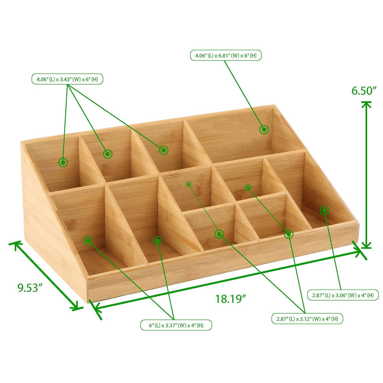 Mind Reader Brown 11 Compartment Coffee Condiment Organizer